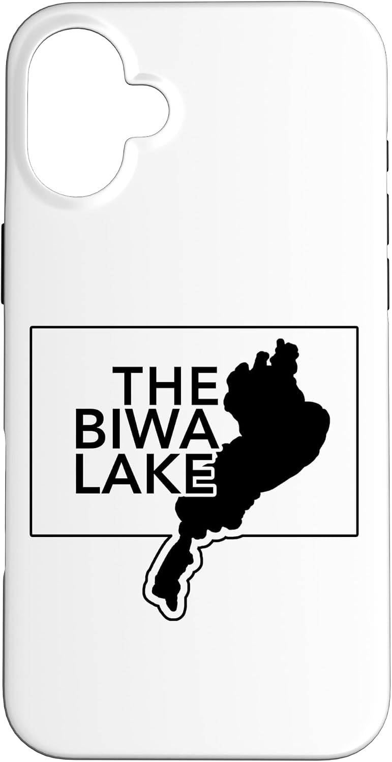 THE BIWA LAKE 琵琶湖 滋賀 地図【47都道府県】ジモTティ JIMO-T 地元愛 お土産 プレゼント 面白 スマホケース iPhone 16 Plus 用
