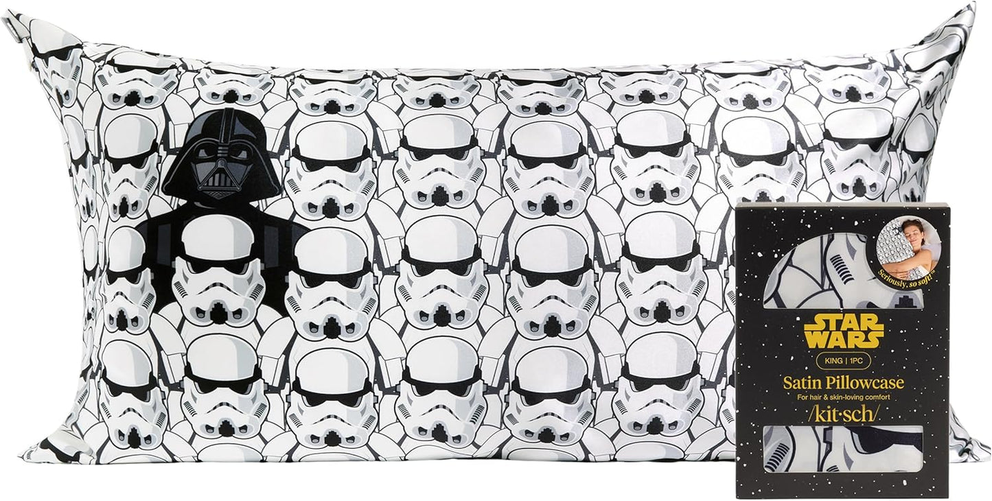 Kitsch x Star Wars Rebel Alliance - Funda de almohada de satén con cremallera para cabello y piel, más suave que las fundas de almohada de seda, funda de almohada de satén refrescante, fundas de almohada sin arrugas, tamaño estándar, 19 x 26 pulgadas