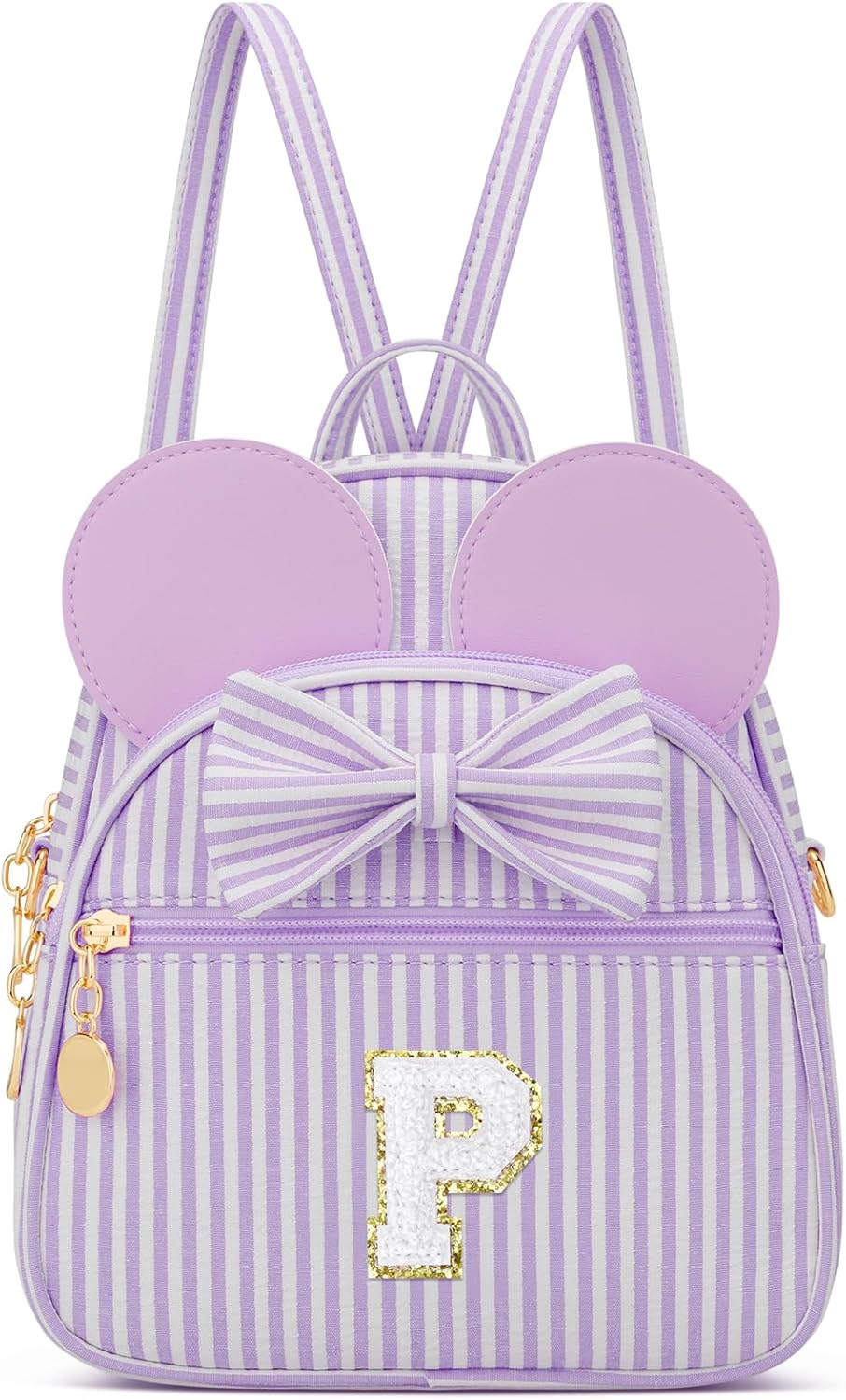 Regalo de cumpleaños personalizado para niñas pequeñas, mochila pequeña con inicial para niñas pequeñas, lindo mini bolso para niños de 3 a 10 años, rosa A