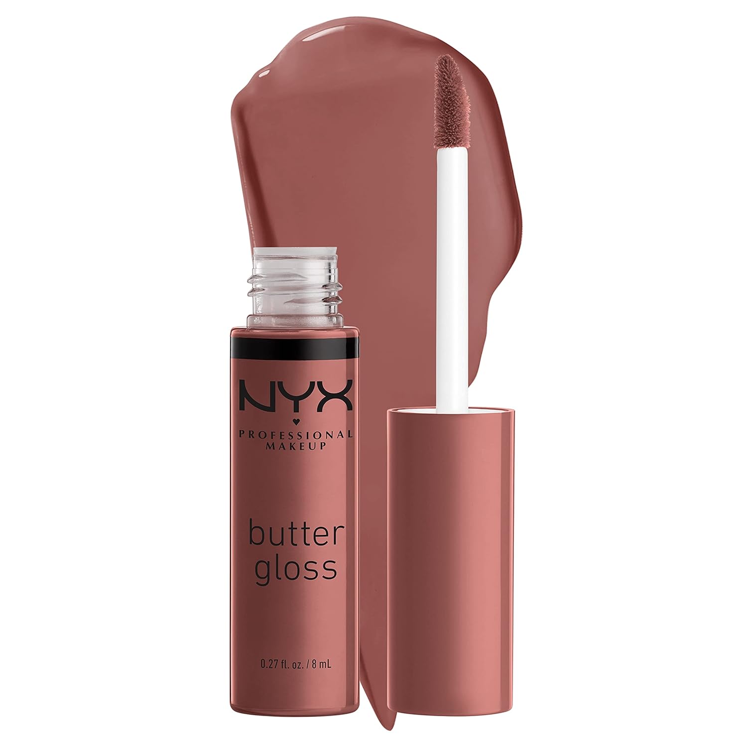 NYX MAQUILLAJE PROFESIONAL Brillo de mantequilla, brillo de labios no pegajoso - Tiramisu (Brown)