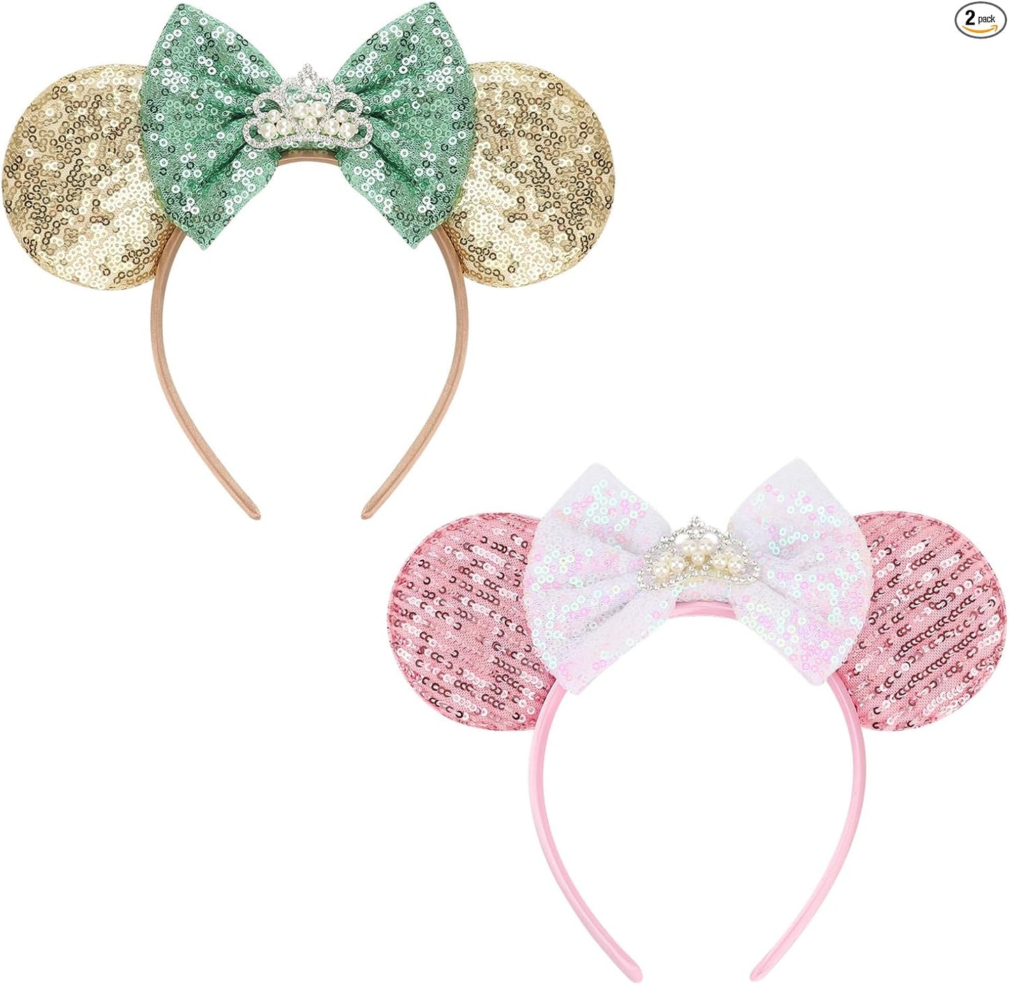 DRESHOW Mouse Ears Bow Headbands Sequins Party Decoration Cosplay Costume for Women