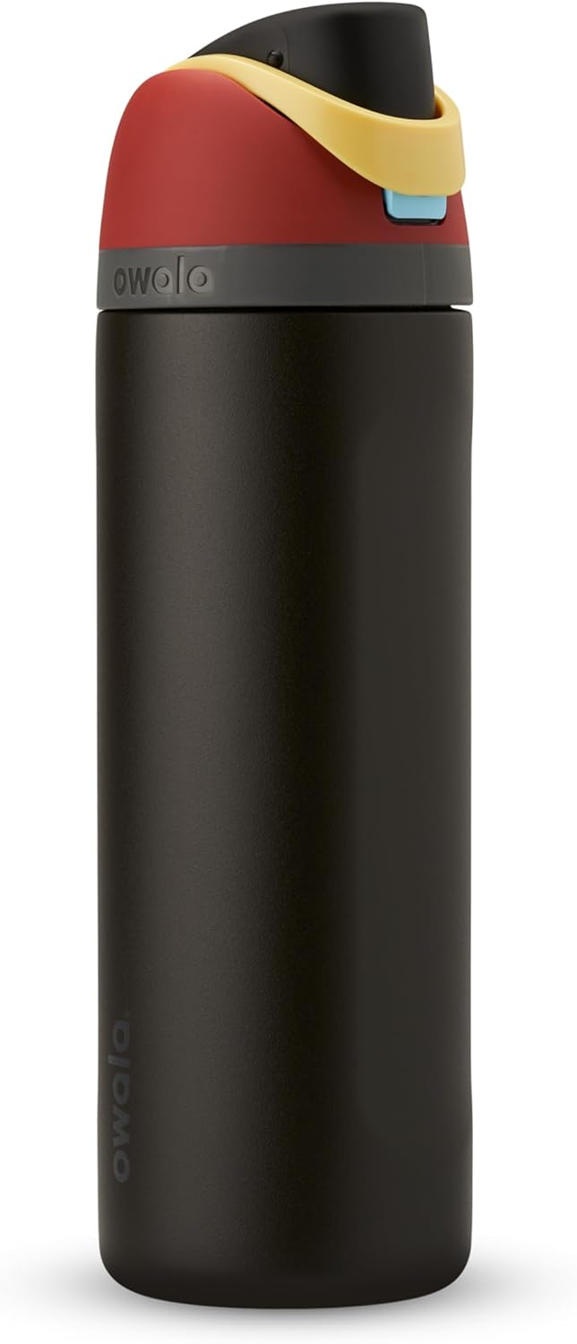 Owala Star Wars FreeSip - Botella de agua aislada de acero inoxidable con popote para deportes, viajes y escuela, botella de agua deportiva sin BPA, 32 onzas, Darth Vader