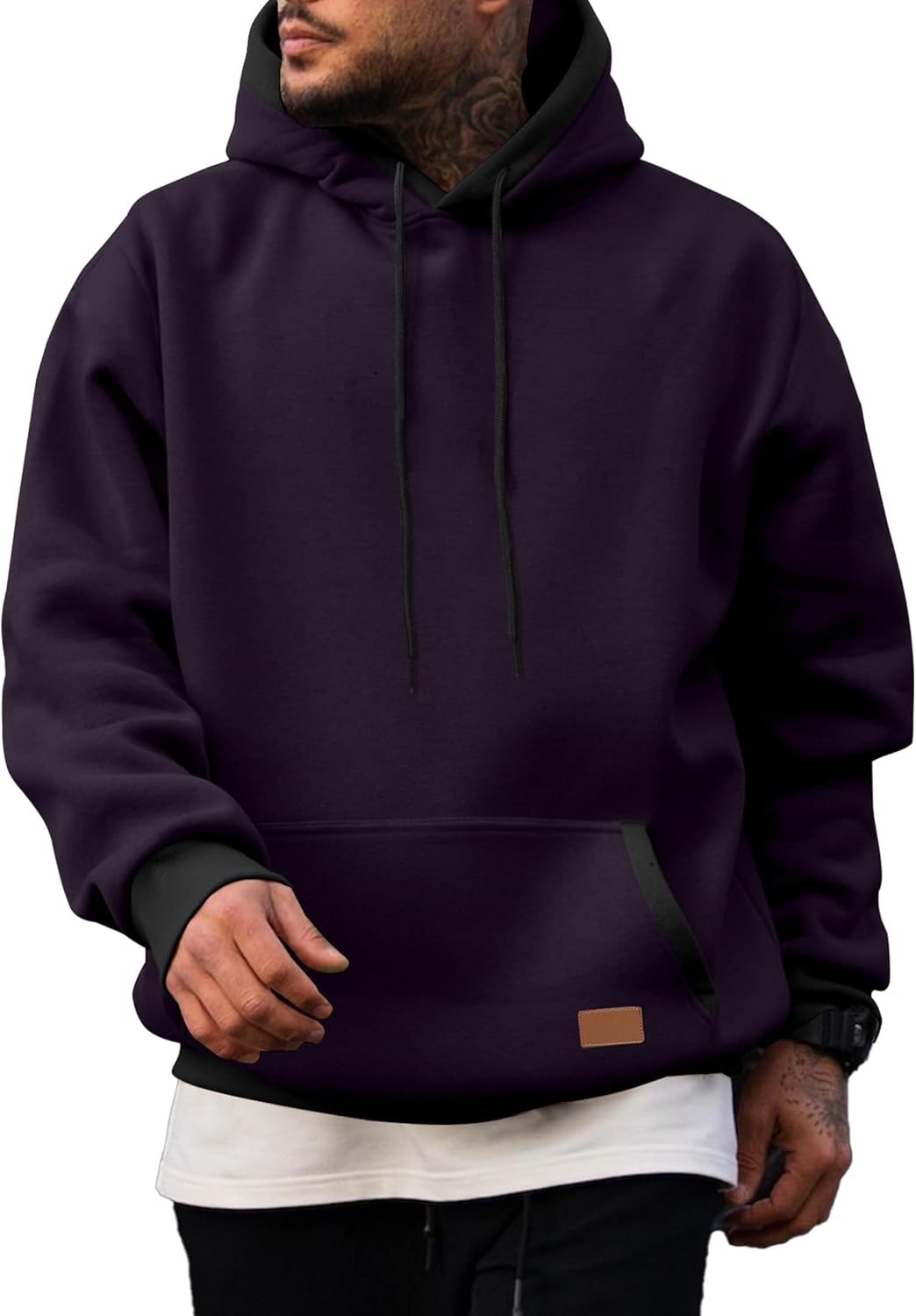 JMIERR - Sudaderas con capucha de algodón para hombre, casuales, de manga larga, con cordón, de forro polar, con bolsillos