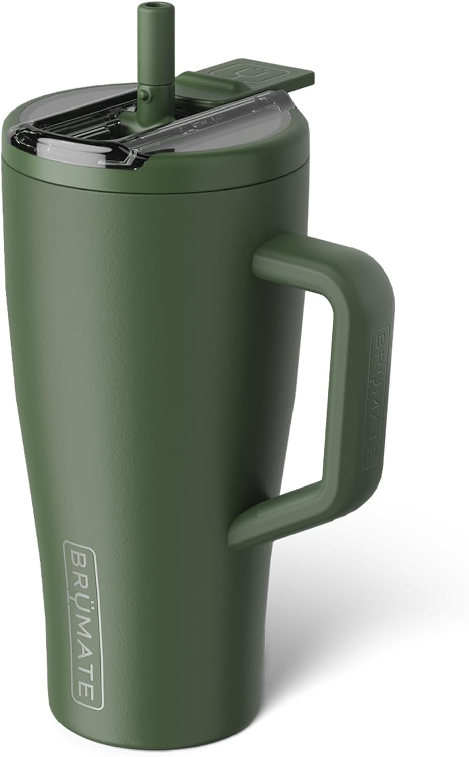 BrüMate Era Flip - Vaso de 40 onzas con tapa con pajilla cubierta 100 % a prueba de fugas, popote higiénico cubierto, botella de agua de acero inoxidable aislada con asa, apto para portavasos, sin BPA (Lilac Dusk)