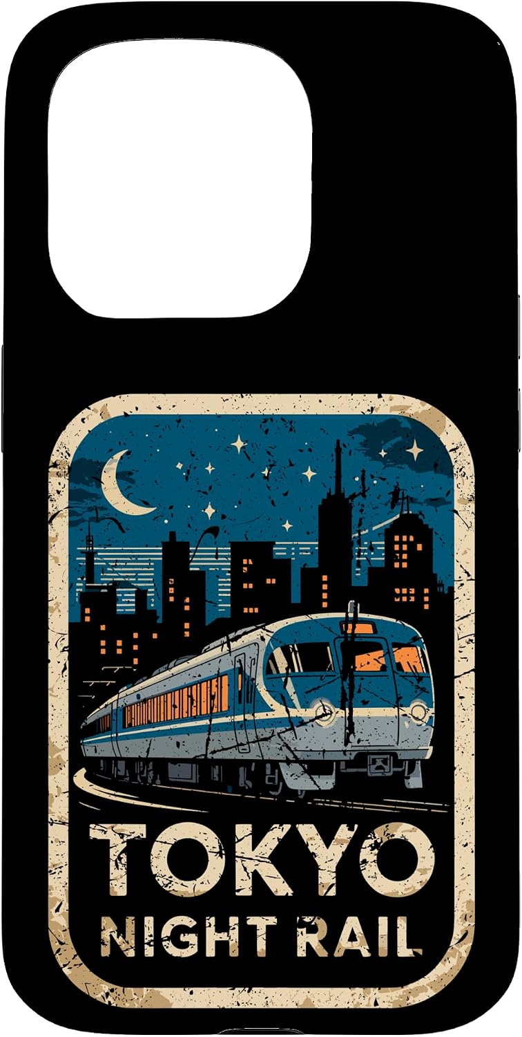 東京 夜行レール 日本 ビンテージ 都市列車 アニメ お土産 スマホケース iPhone 15 用