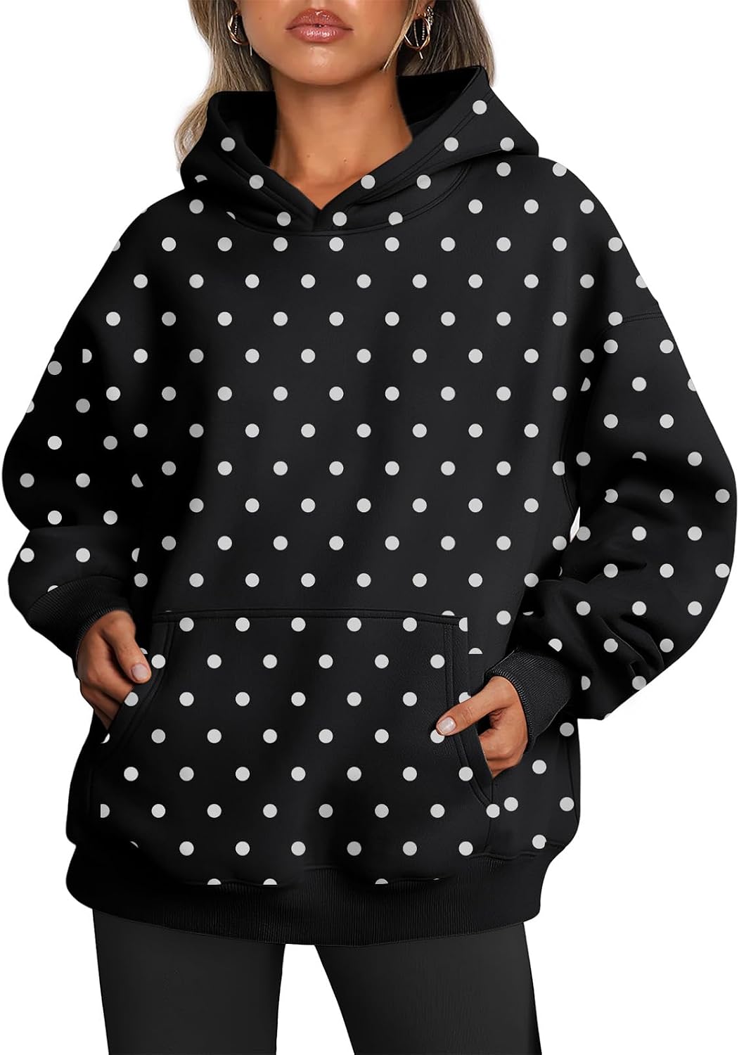 Trendy Queen Sudaderas con capucha de gran tamaño para mujer, sudaderas de felpa para mujer, suéteres de moda de otoño, suéteres de invierno | Gentle Skin Feel, Aesthetic Drop Shoulder, Large Kangaroo Pocket, Seamless Daily Outfit Match