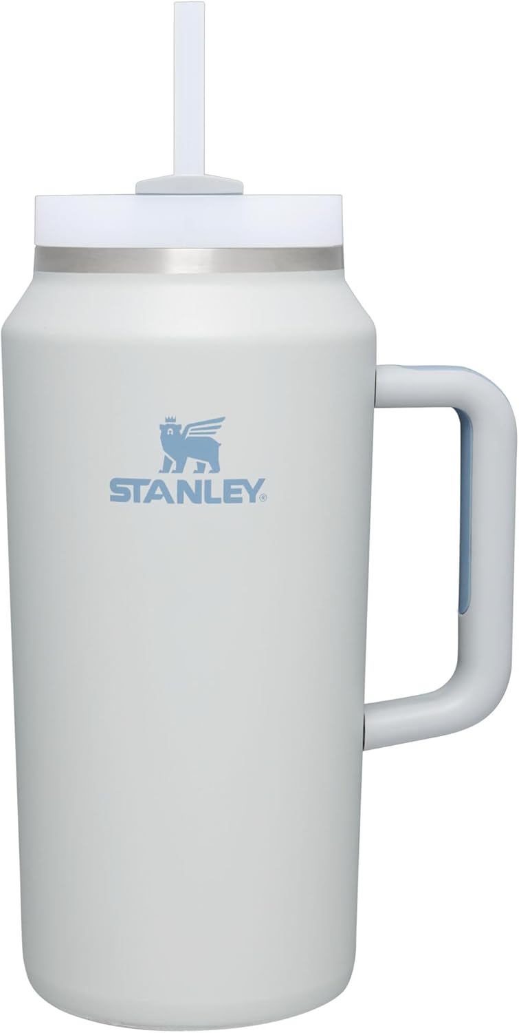 Stanley Quencher H2.0 - Vaso de acero inox. con asa, pajilla y tapa FlowState giratoria de 3 posiciones; aislamiento térmico/sin BPA; apto p/portavaso p/viaje; 30 oz, coral dorado (Goldenrod Coral)