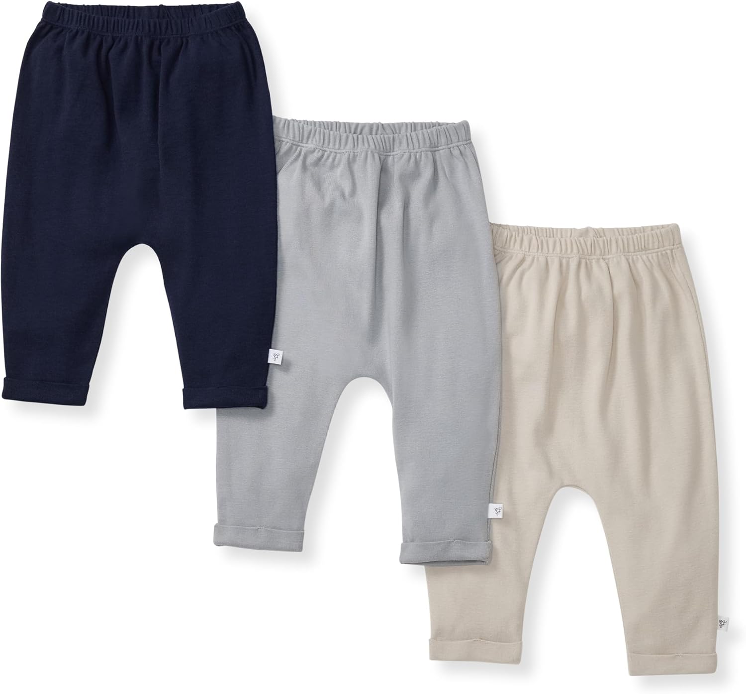 Burt's Bees Baby Unisex Knit Jogger Pants, 3-Pack Baby Sweatpants, 100% Organic Cotton Infant Bottoms