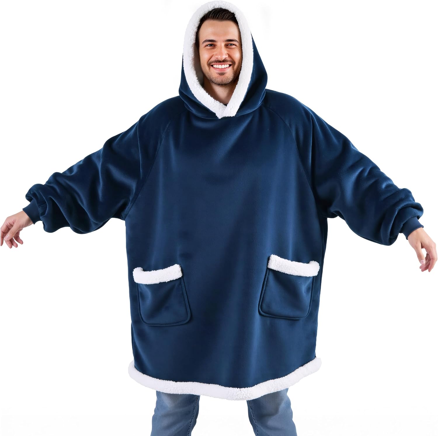 Bedsure - Manta corta de sherpa para llevar puesta