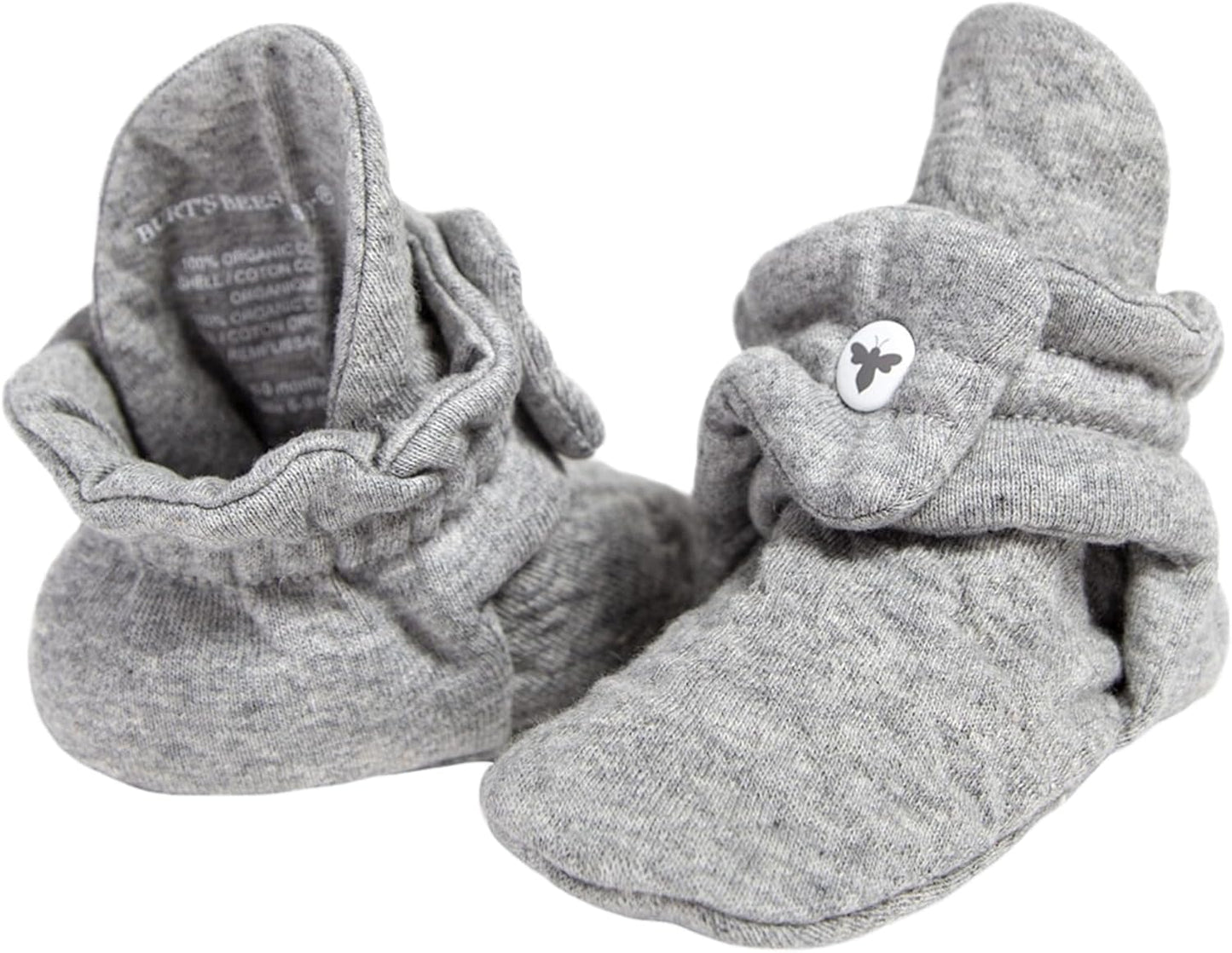 Burt's Bees Baby Botines ajustables para bebé, 100% algodón orgánico, botas fáciles de poner y quitar, ajuste cómodo, esencial para bebé
