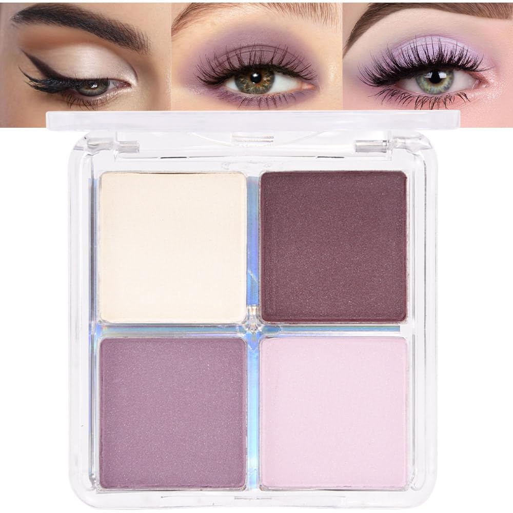 evpct - Paleta de sombra de ojos cuadrada en polvo mate marrón desnudo, rosa desnudo claro, marrón oscuro natural, sombra de ojos mate ahumada de alta pigmentación, mini paleta de maquillaje para
