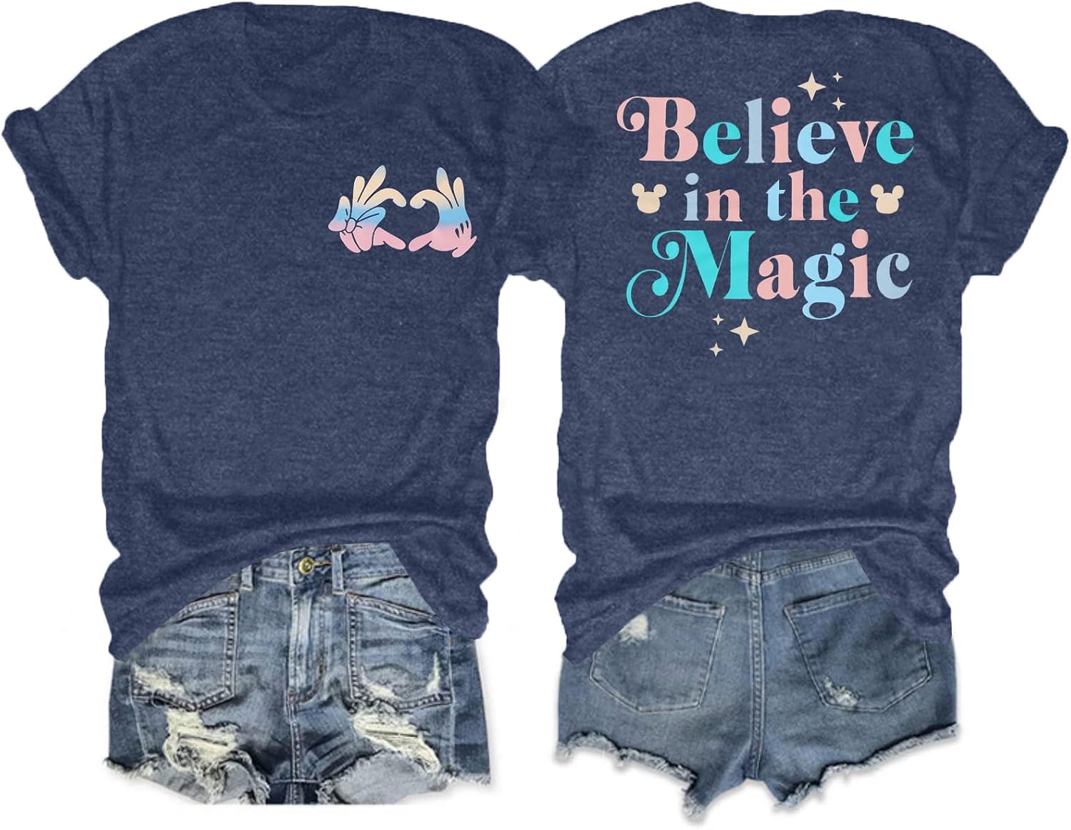 FRYAID Fantastical - Camisa de manga corta para mujer, diseño de teñido anudado Wonder World, diseño de teñido anudado