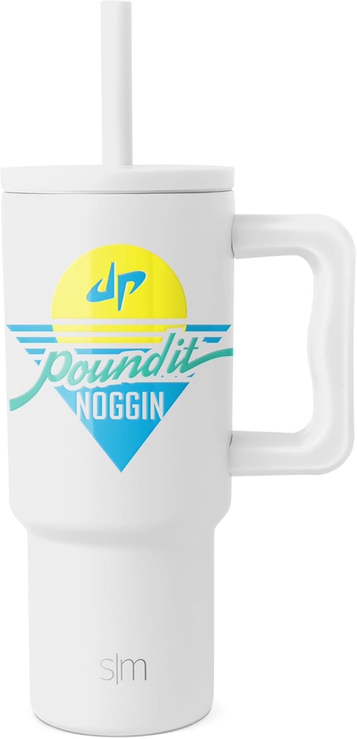 Simple Modern Disney Trek Kids - Vaso de acero inoxidable para niños y niñas, con asa y tapa con pajilla de silicona, resistente a derrames y fugas, reutilizable, Minnie Mouse en terrazo, 24 onzas