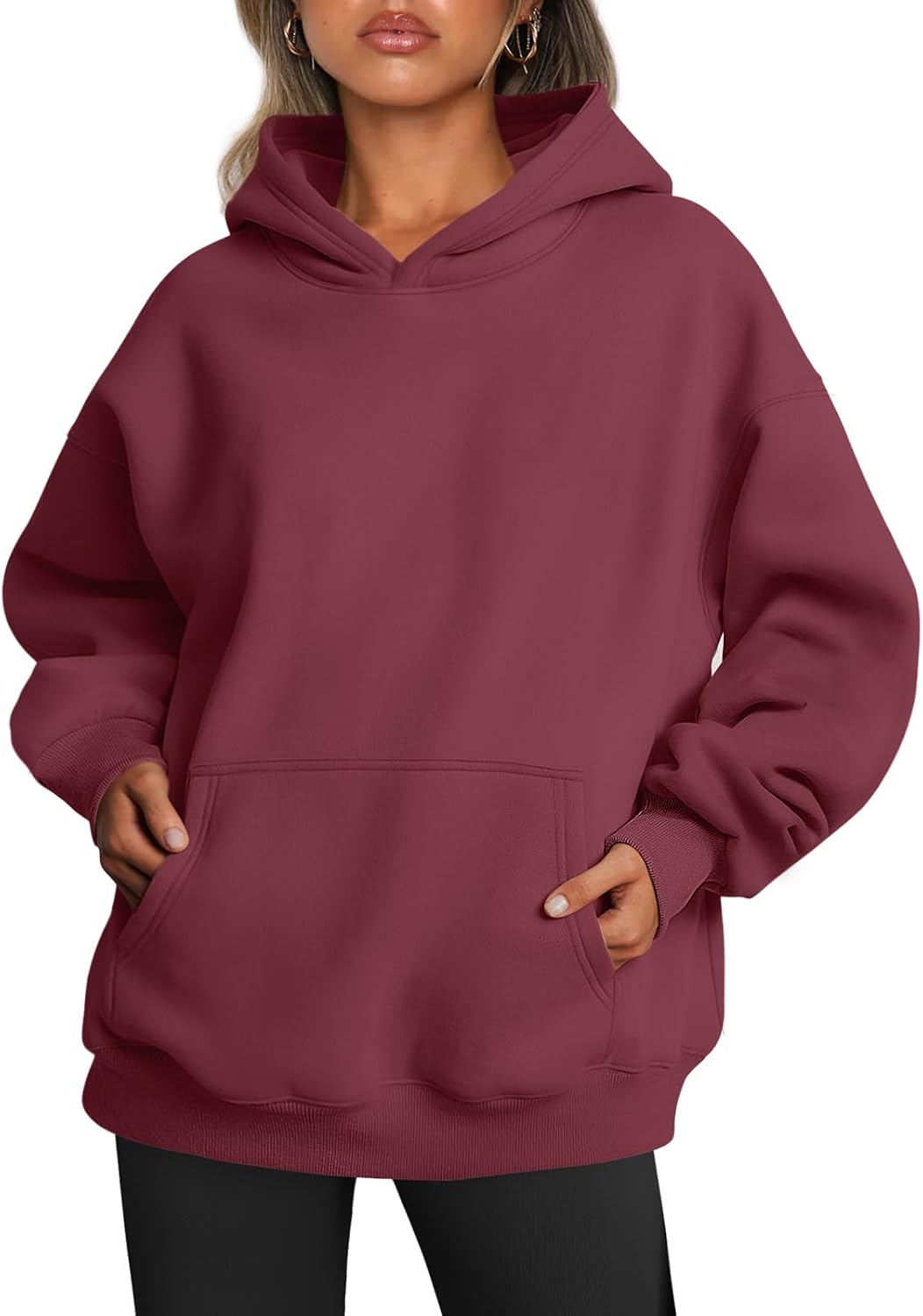 Trendy Queen Sudaderas con capucha de gran tamaño para mujer, sudaderas de felpa para mujer, suéteres de moda de otoño, suéteres de invierno | Gentle Skin Feel, Aesthetic Drop Shoulder, Large Kangaroo Pocket, Seamless Daily Outfit Match