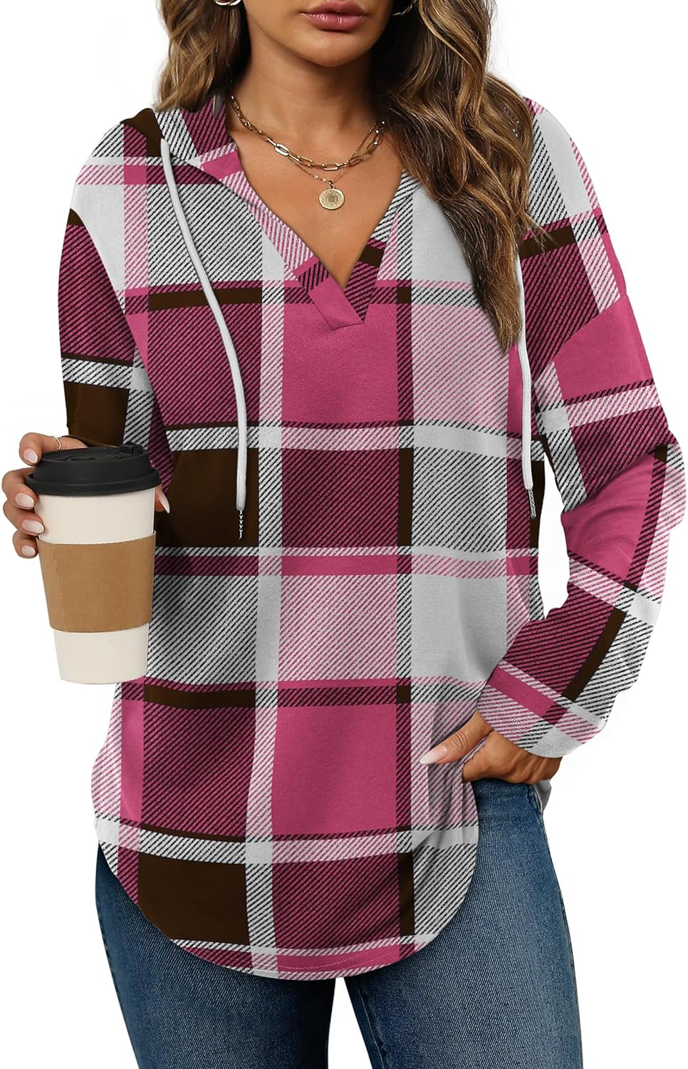 Bofell - Sudaderas con capucha para mujer, sudaderas de moda para mujer, sudaderas con capucha de gran tamaño, sudaderas de manga larga de ajuste holgado