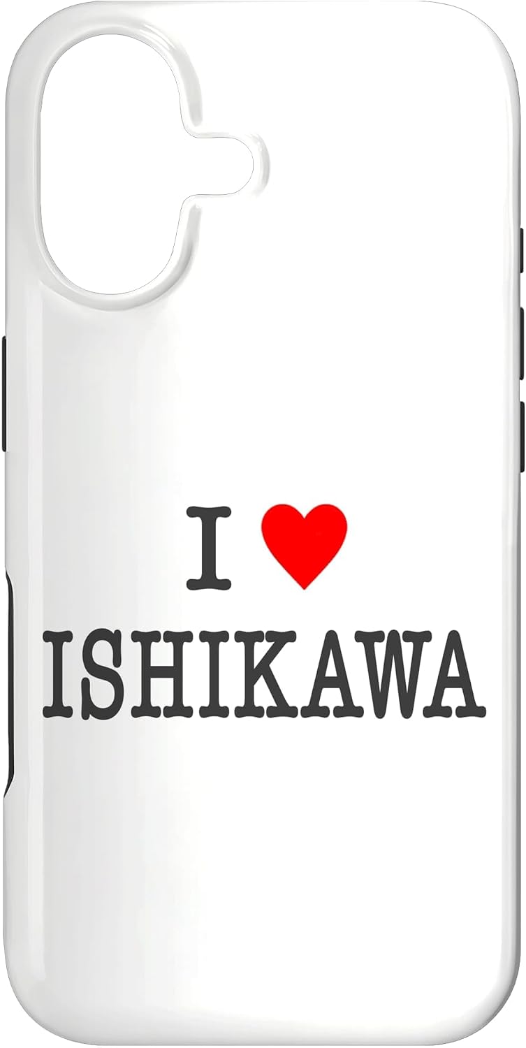 アイラブ・ISHIKAWA 石川（I Love ハート）【47都道府県】ジモT ティ 地元愛 旅行 グッズ お土産 面白 スマホケース iPhone 7 Plus/8 Plus 用
