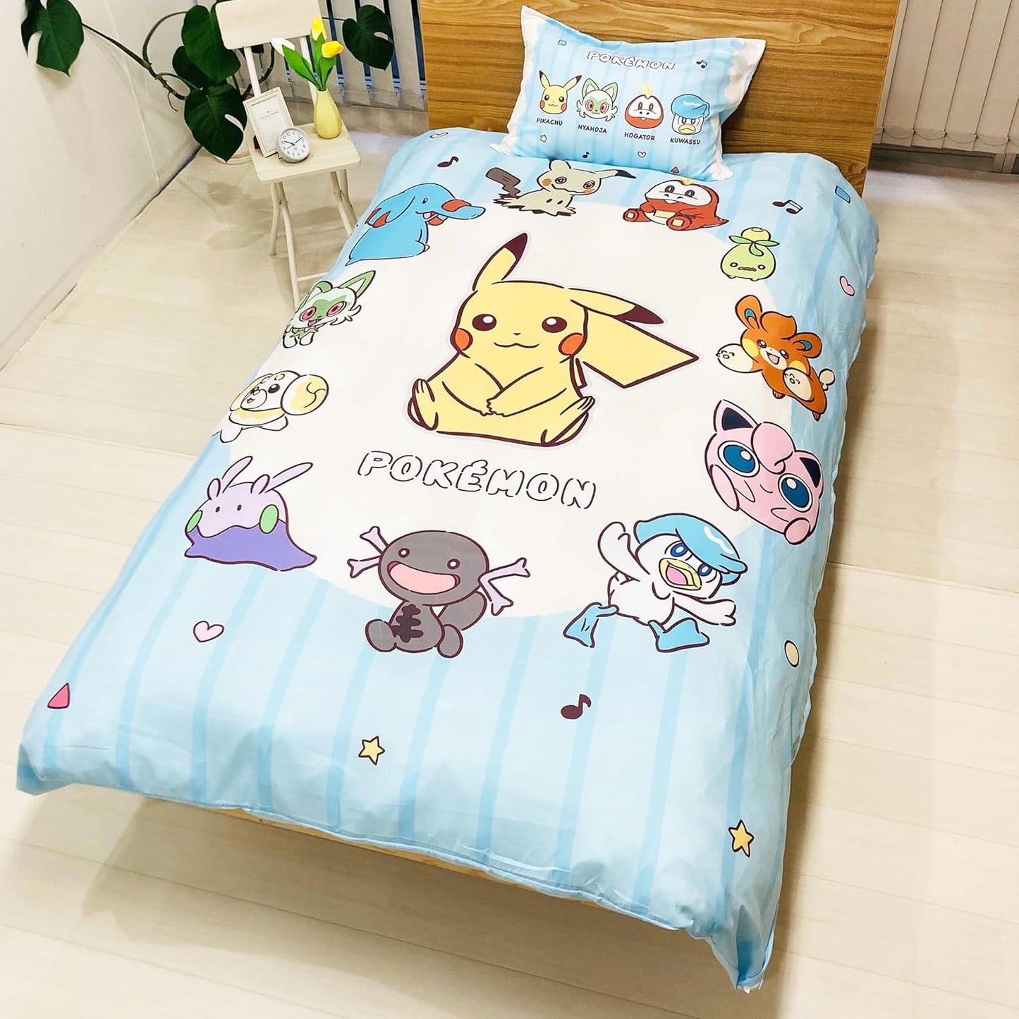 MORIPiLO Sanrio Duvet Cover and Pillowcase Set with Frills, Single (Hello Kitty Soft Peach Skin) Pink, 59.1 x 82.7 inches (150 x 210 cm), Cute Goods, Morishita Pillows 426100