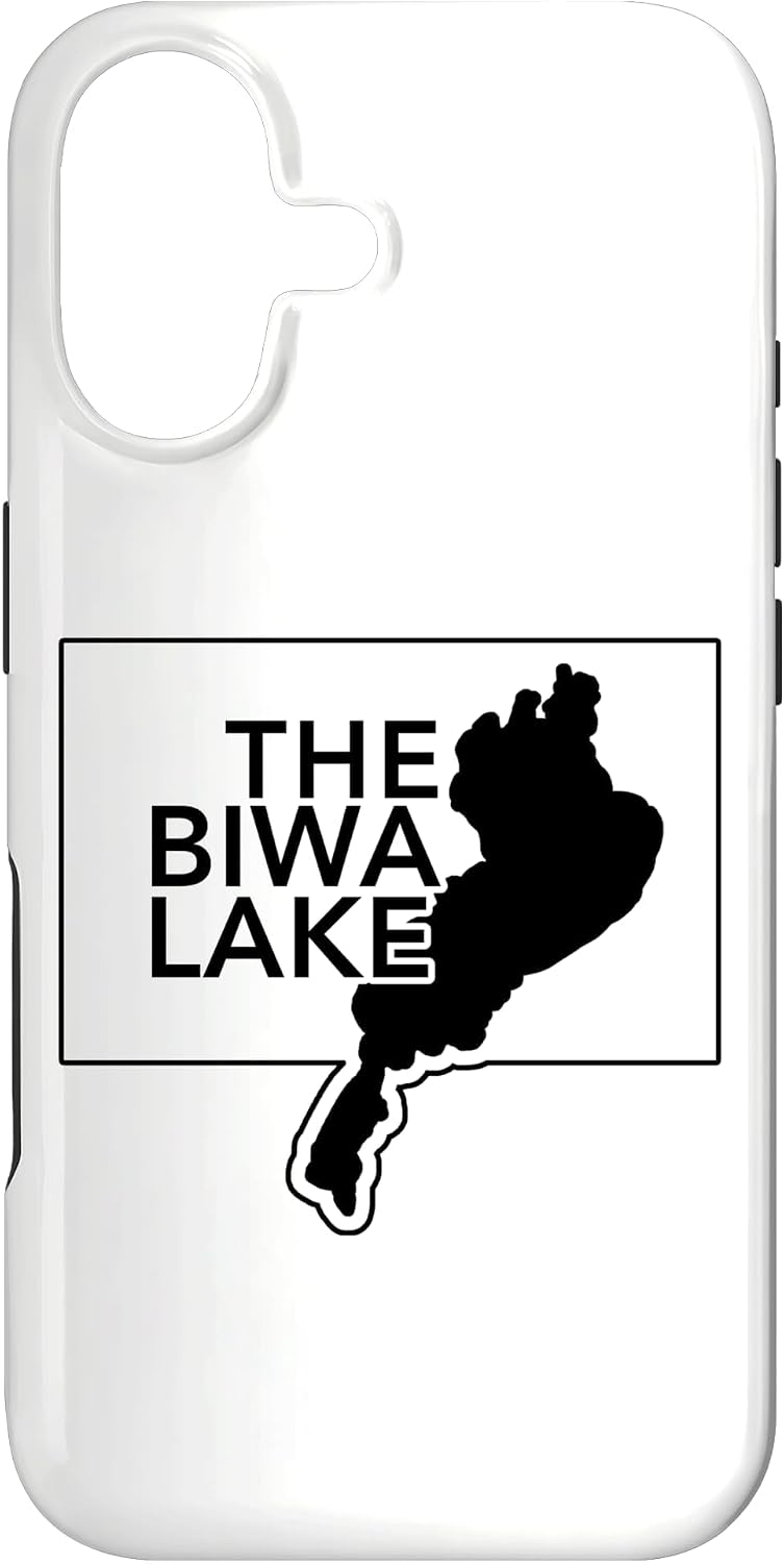 THE BIWA LAKE 琵琶湖 滋賀 地図【47都道府県】ジモTティ JIMO-T 地元愛 お土産 プレゼント 面白 スマホケース iPhone 16 Plus 用