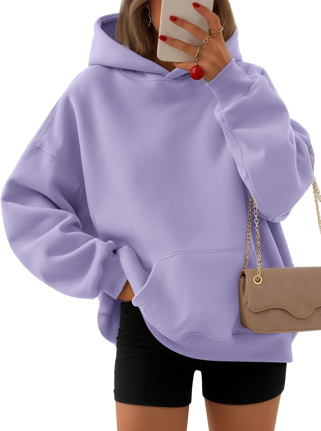 EFAN - Sudadera con capucha para mujer - Sudadera de vellón sobredimensionada con mangas largas para otoño e invierno, ropa de moda inspirada en el estilo Y2K