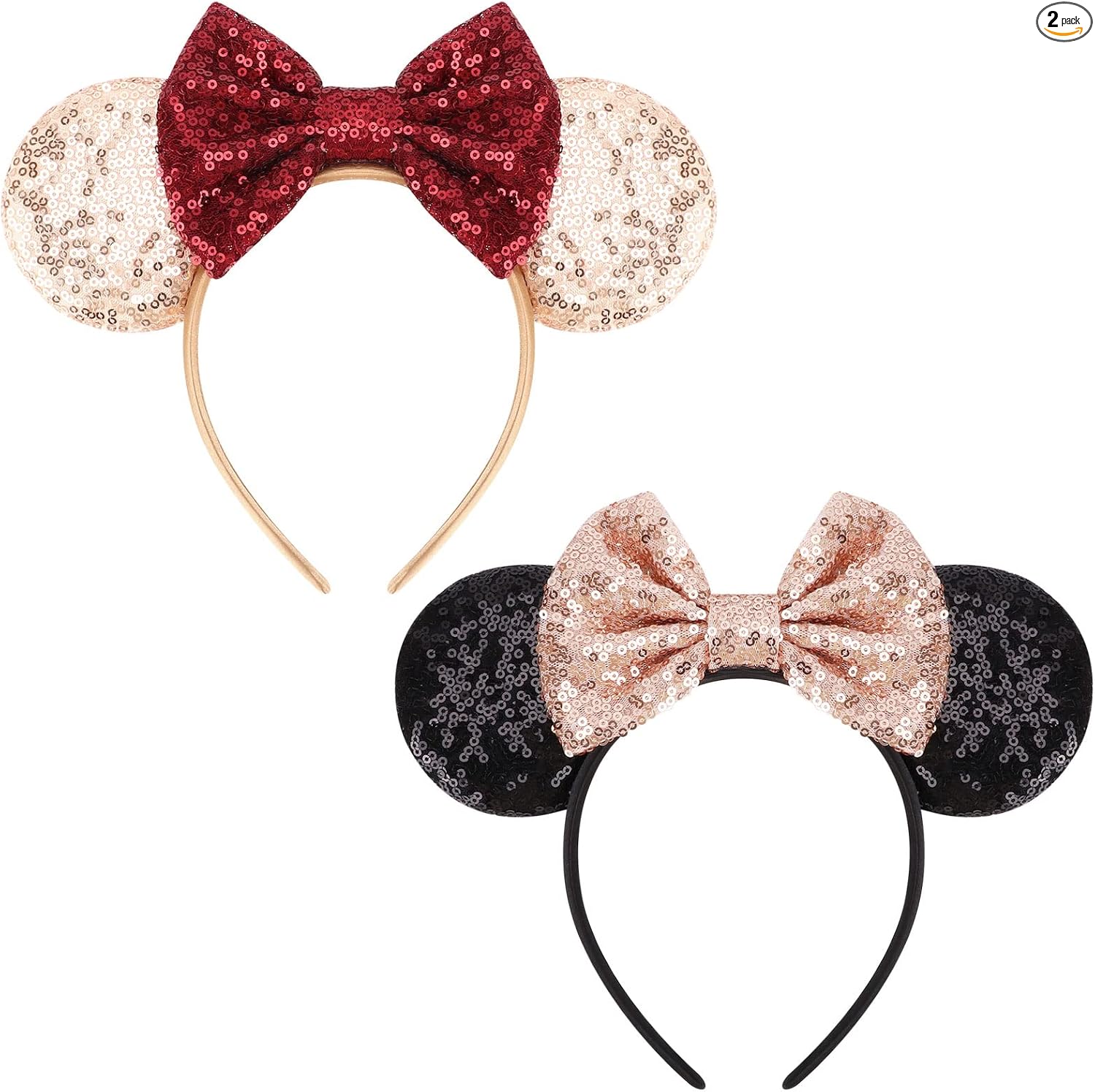 DRESHOW Mouse Ears Bow Headbands Sequins Party Decoration Cosplay Costume for Women