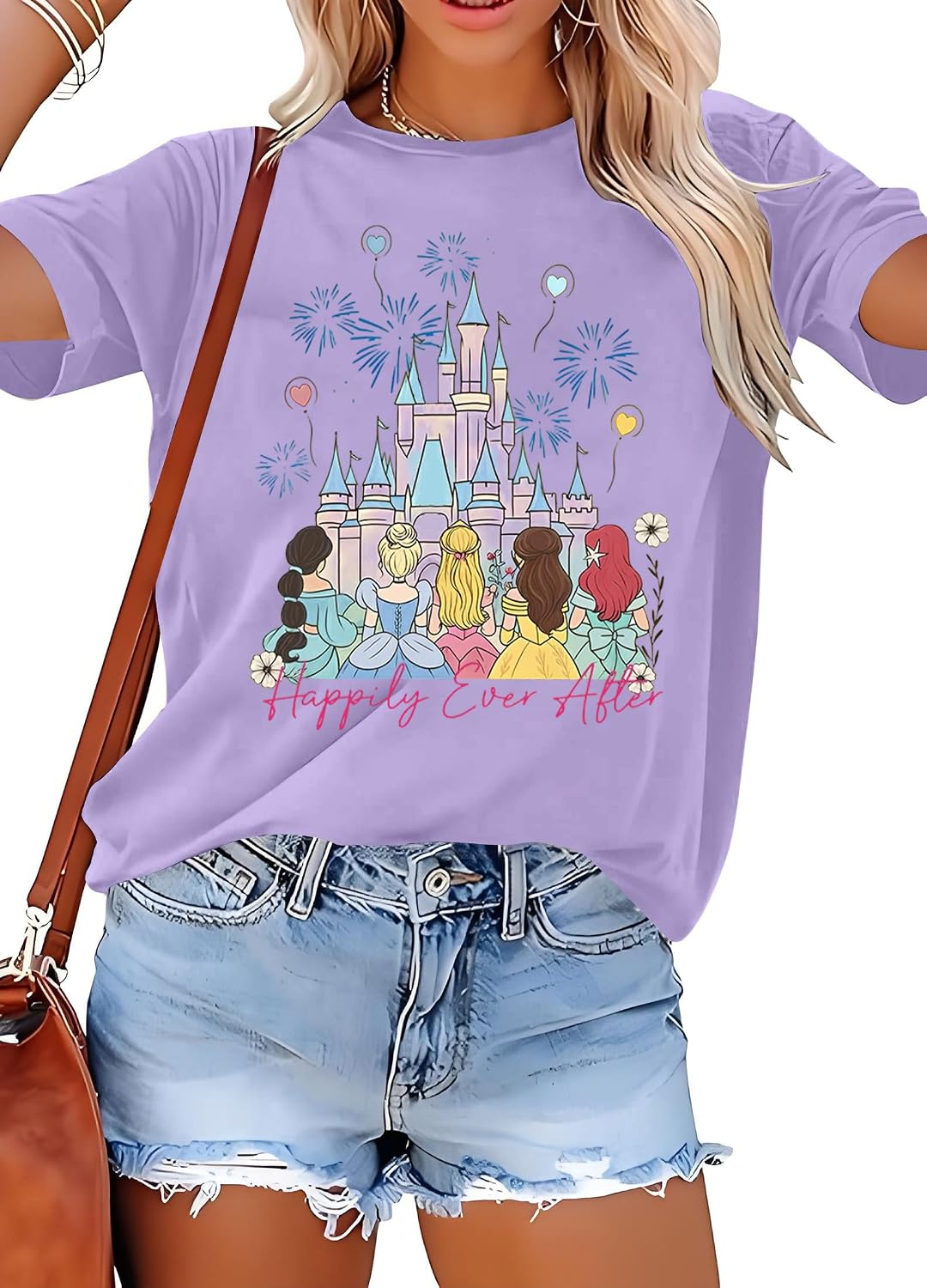 Camisas del Reino Mágico para Mujer, Top de Lentejuelas, Camiseta Gráfica de Castillo Colorido, Camiseta Divertida y Linda para Vacaciones Festivas