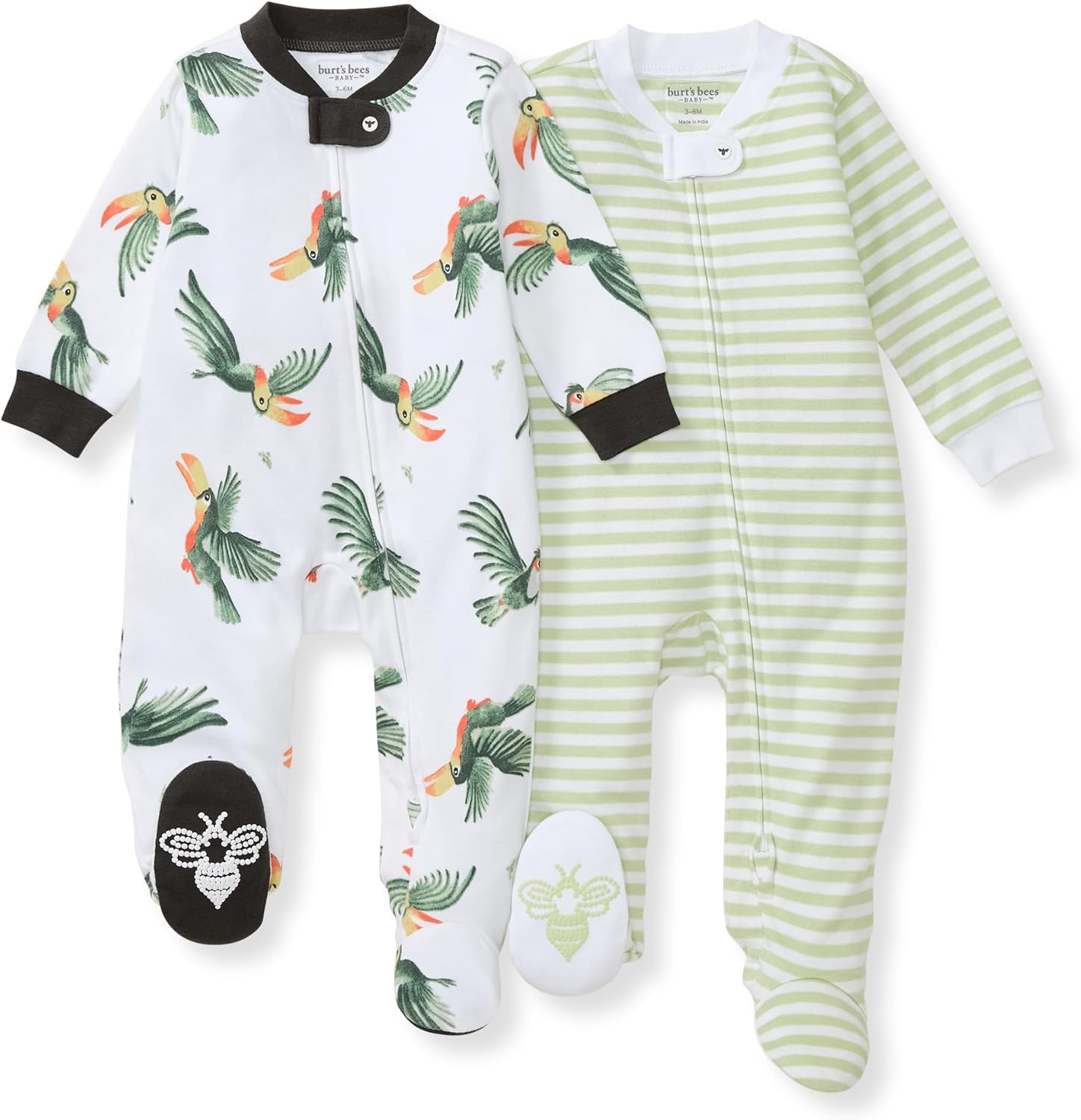 Burt's Bees Baby Pijama con pies de algodón orgánico para niños