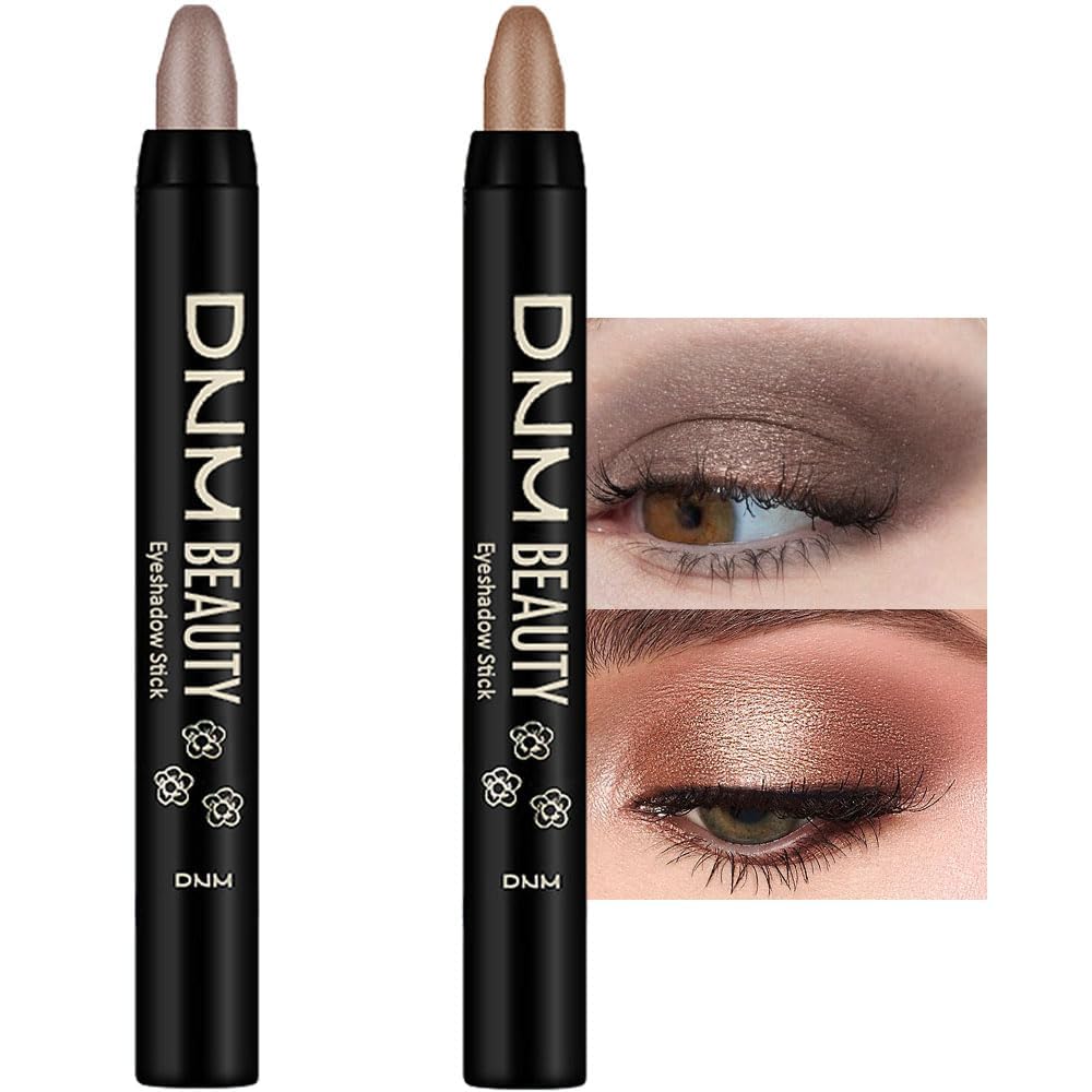 Juego de 8 piezas de barras iluminadoras de sombra de ojos en crema, champán perla gris topo bronce cacao piedra masilla amatista ahumada con brillo mate, lápiz delineador de ojos, barra aplicadora