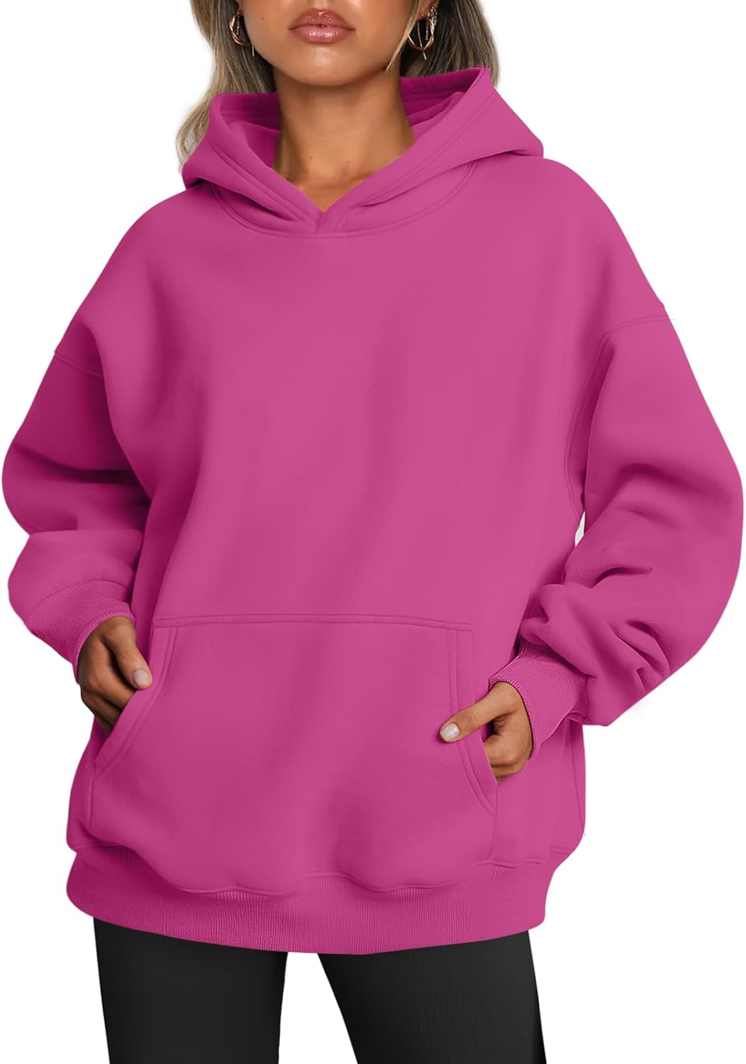 Trendy Queen Sudaderas con capucha de gran tamaño para mujer, sudaderas de felpa para mujer, suéteres de moda de otoño, suéteres de invierno | Gentle Skin Feel, Aesthetic Drop Shoulder, Large Kangaroo Pocket, Seamless Daily Outfit Match