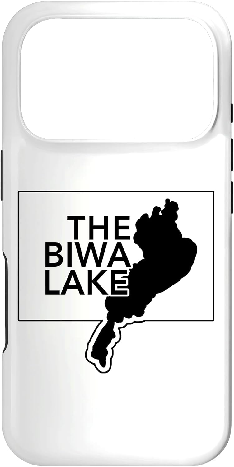 THE BIWA LAKE 琵琶湖 滋賀 地図【47都道府県】ジモTティ JIMO-T 地元愛 お土産 プレゼント 面白 スマホケース iPhone 16 Plus 用
