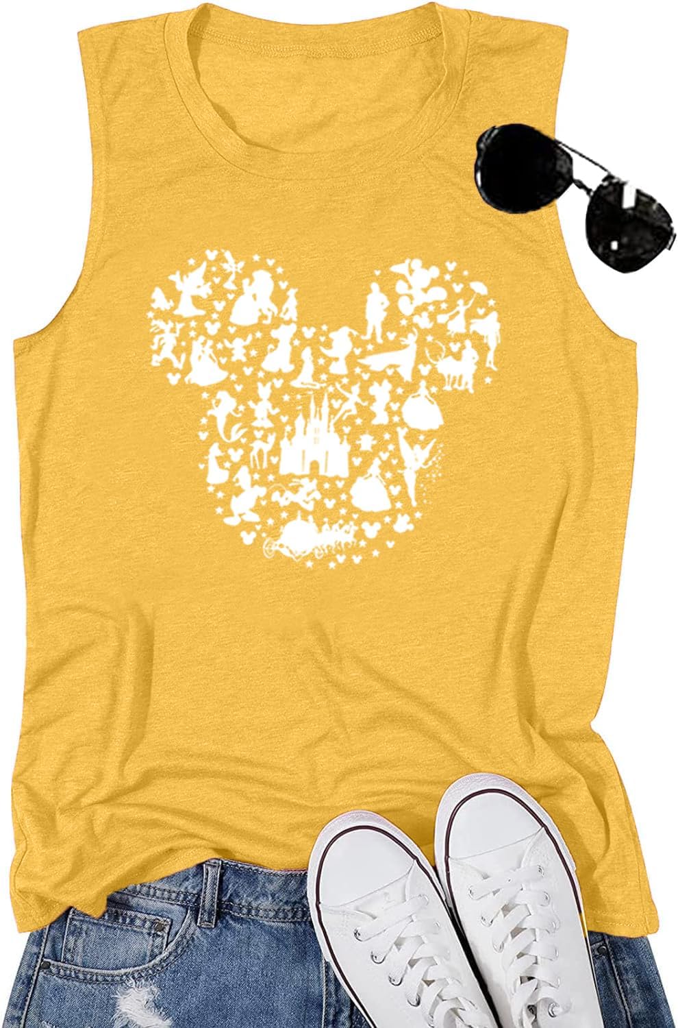 Camiseta de manga corta con diseño de castillo mágico para mujer, diseño de hadas, informal, para vacaciones, vacaciones