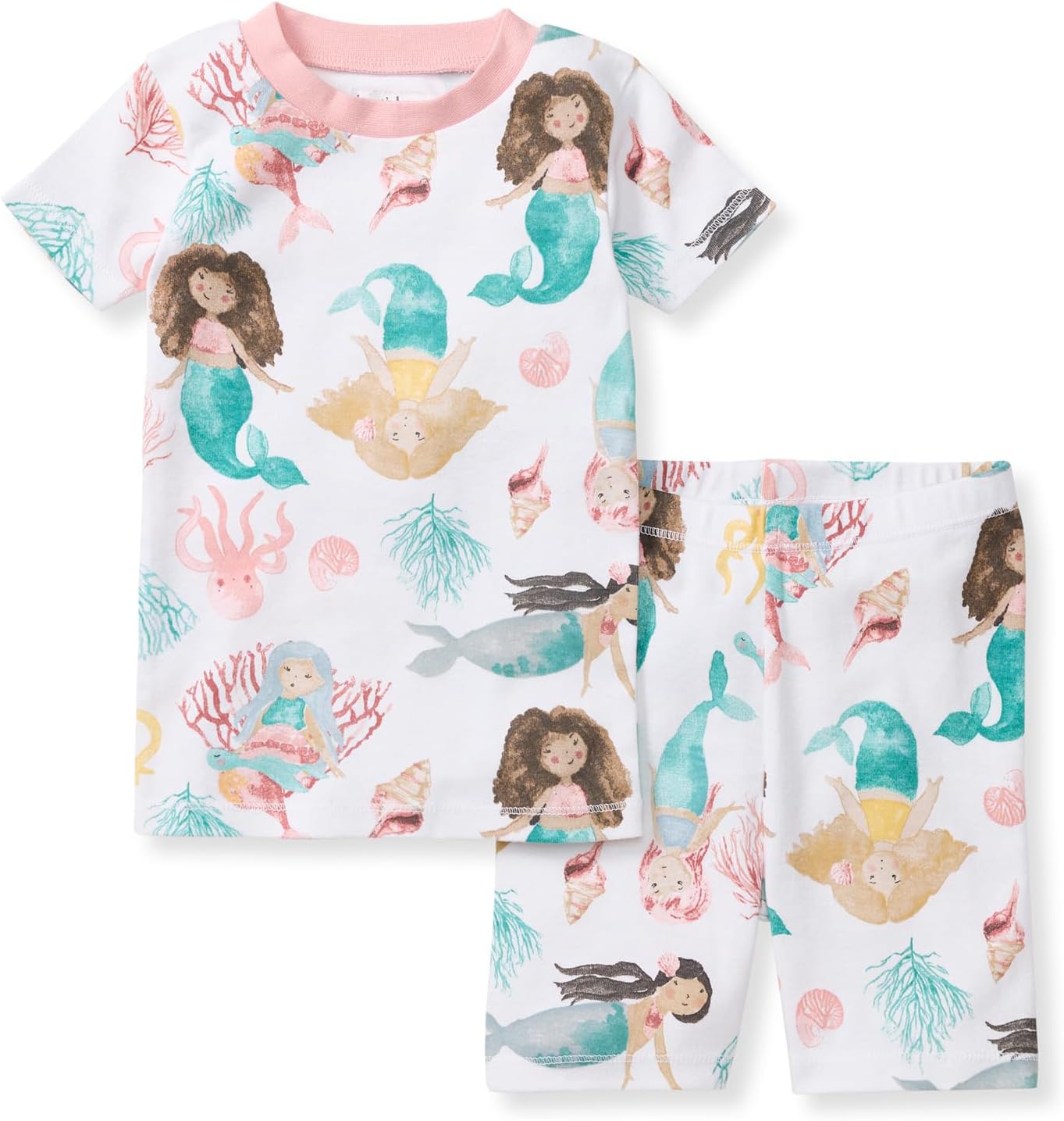 Burt's Bees Baby Pijama unisex de algodón, camiseta de manga corta de 2 piezas y pantalones cortos | Snug fitting, yet comfy warm weather pajamas sets are made in our classic rib fabric