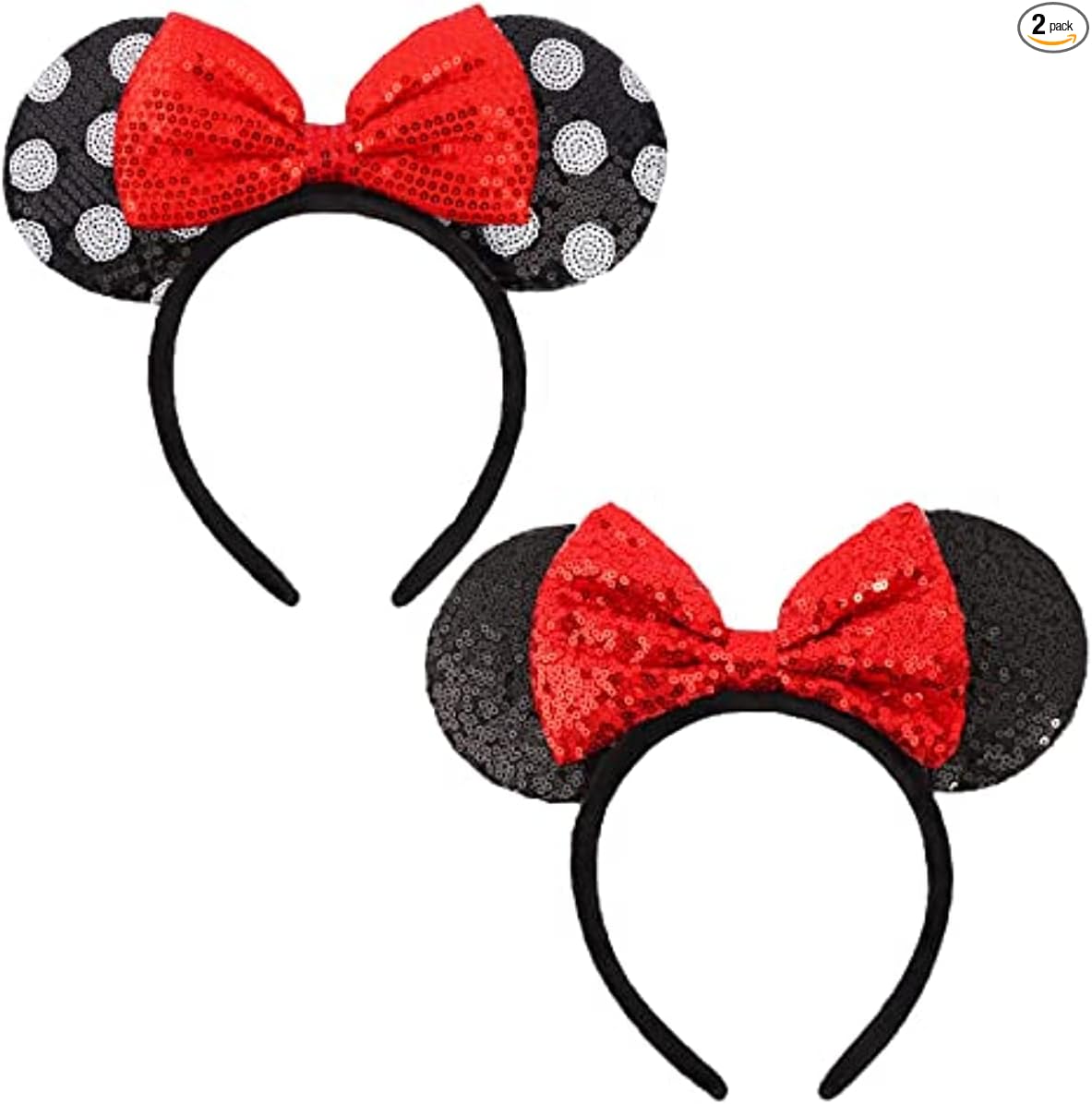 DRESHOW Mouse Ears Bow Headbands Sequins Party Decoration Cosplay Costume for Women