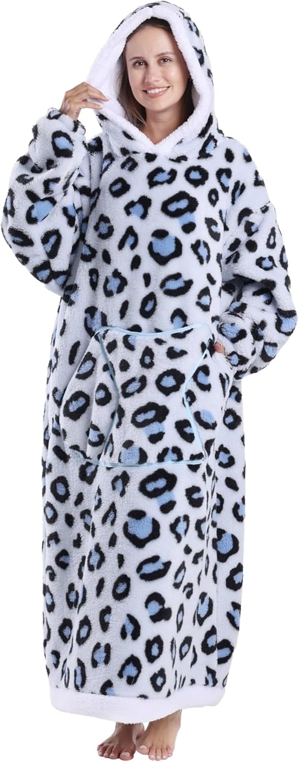 Capecage - Manta con capucha, sudadera con capucha larga como regalos de cumpleaños para mujeres y hombres, manta portátil larga para mujeres y hombres.