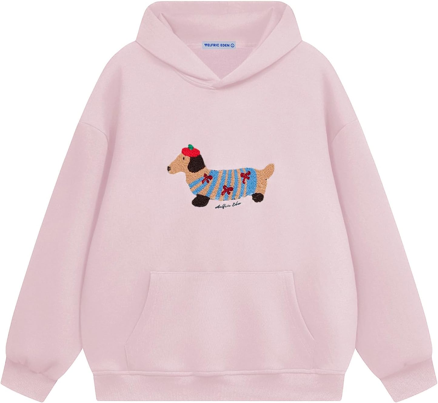 Aelfric Eden sudadera con capucha de perro de dibujos animados para parejas, sudadera con capucha de manga larga, sudaderas holgadas 2025