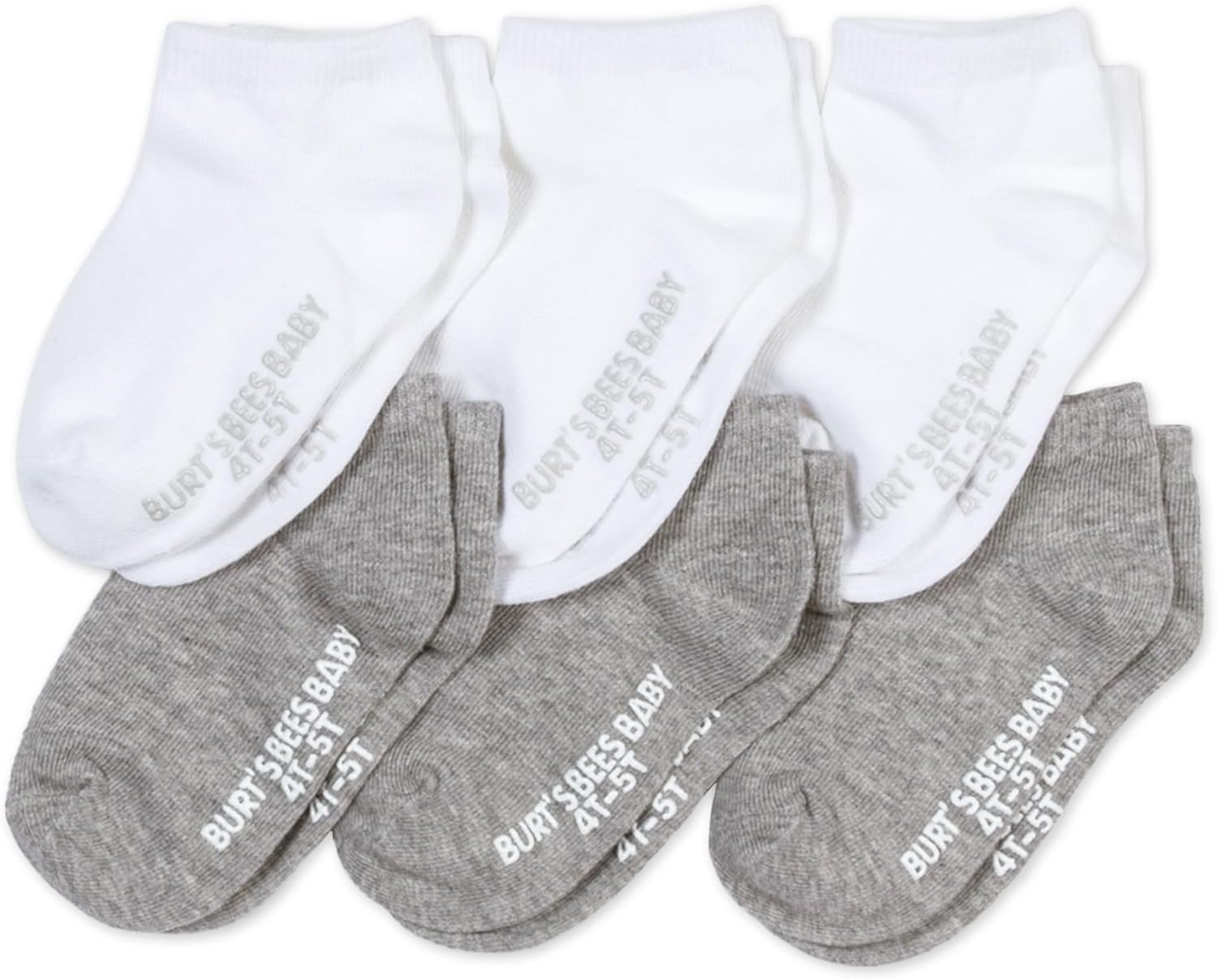 Burt's Bees Baby Calcetines de tobillo para bebés niñas con agarres antideslizantes (paquete de 6) | Soft, stretchy cotton blend ankle socks feature a stay-put ankle rib band and keep socks on feet
