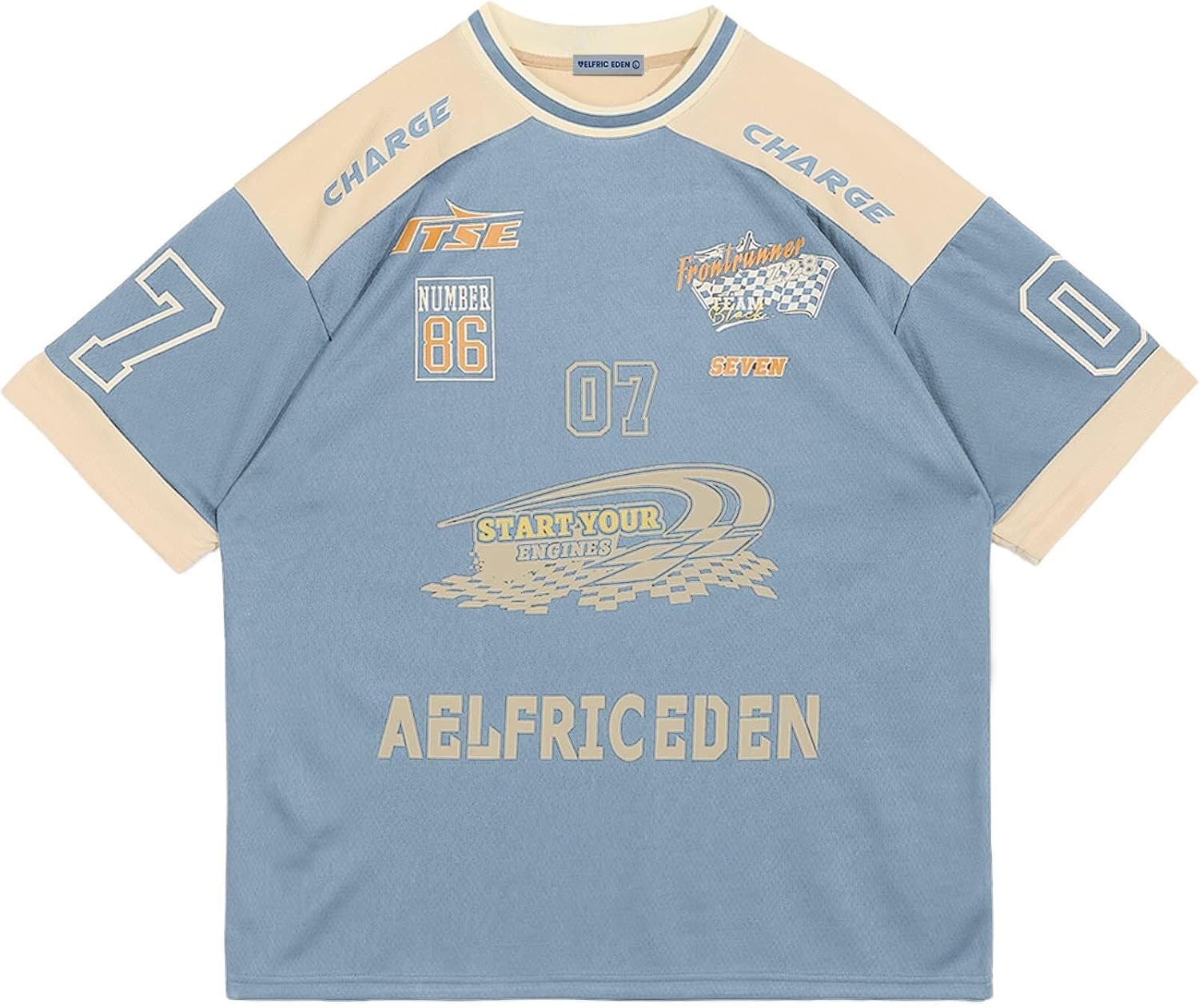 Aelfric Eden - Camisetas vintage de los años 90 de gran tamaño unisex con estampado gráfico, jersey informal, ropa de calle, top de verano