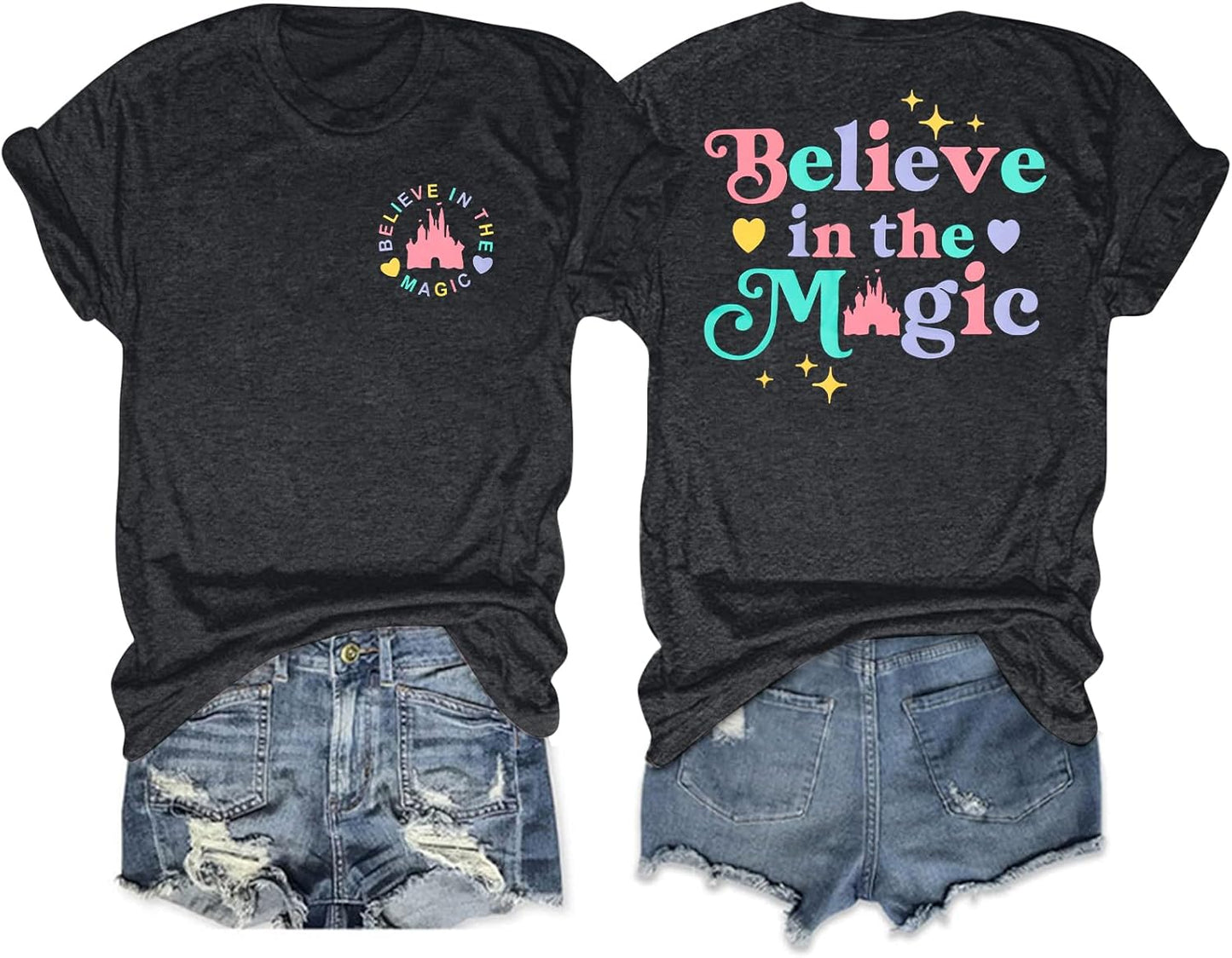 FRYAID Fantastical - Camisa de manga corta para mujer, diseño de teñido anudado Wonder World, diseño de teñido anudado