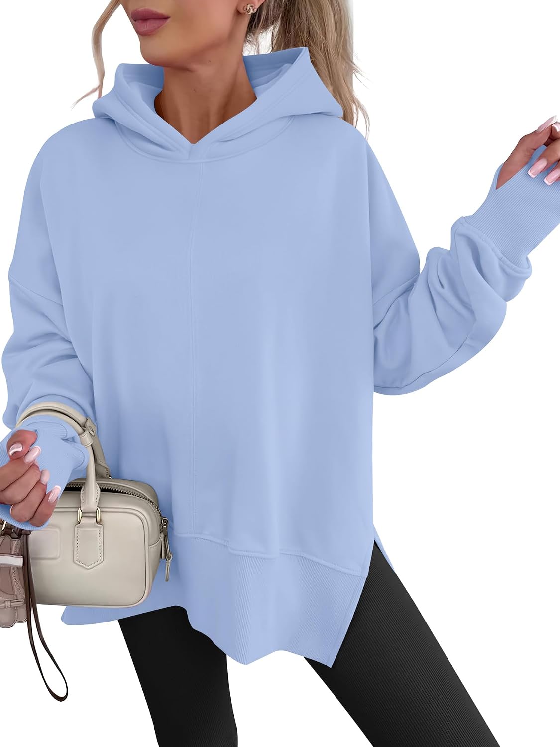 ANRABESS Sudaderas con capucha de gran tamaño para mujer, manga larga, forro polar, con abertura lateral, sudaderas con capucha y sin botones, trajes de otoño 2026, ropa Y2K