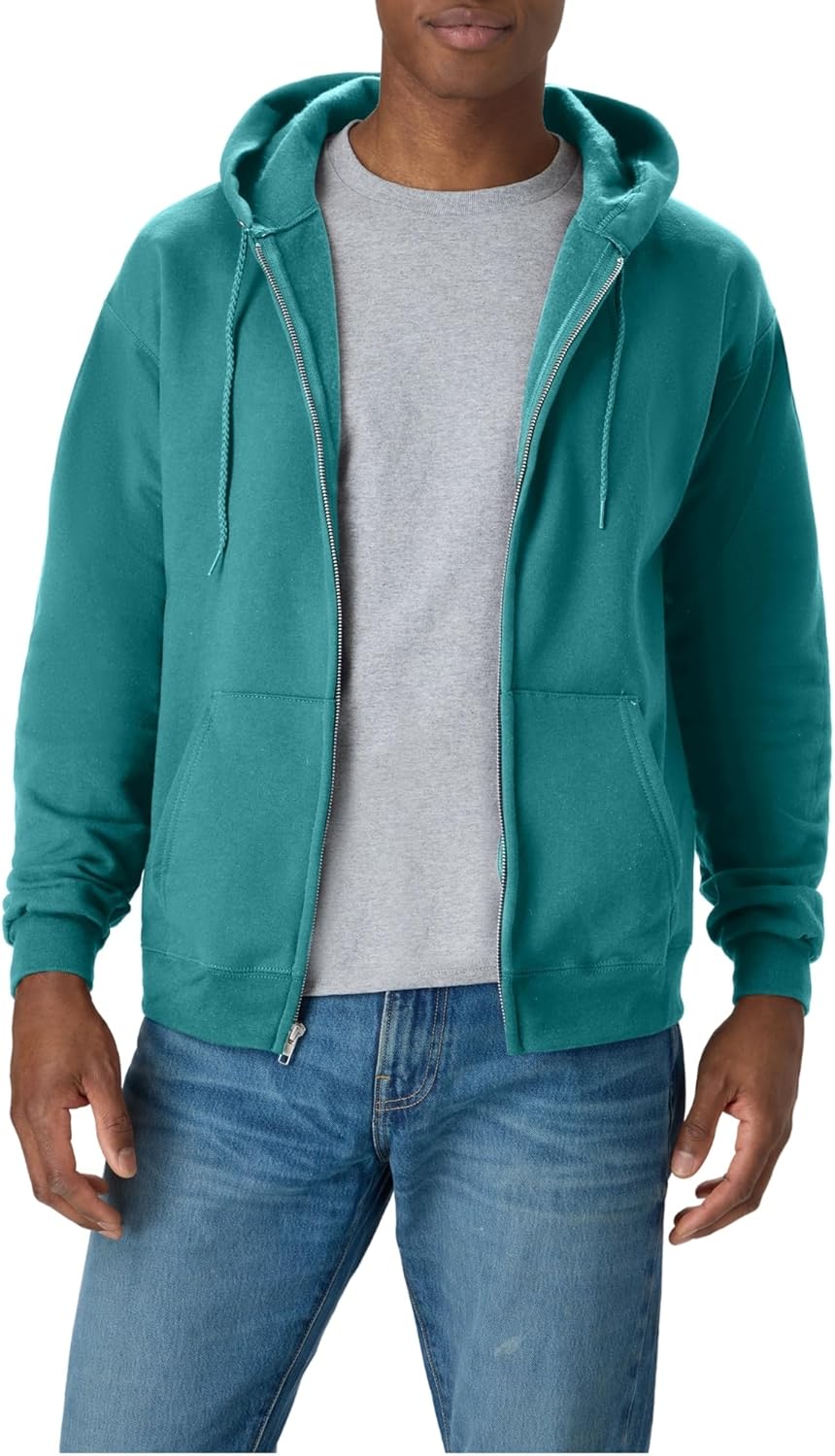 Hanes sudadera con capucha y cremallera completa para hombres, Ecosmart sudadera de polar con capucha y cremallera completa para hombres, sudadera con capucha