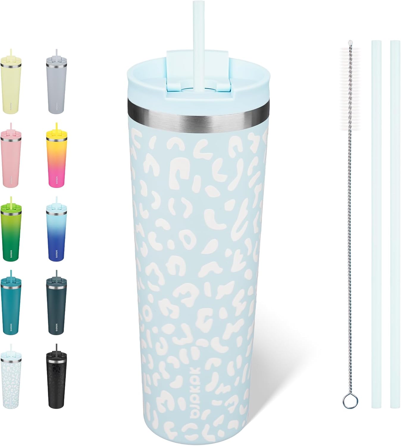 BJPKPK - Vaso de acero inoxidable con aislamiento, tapa y pajilla, taza de café para viaje, de 18 onzas, diseño de laguna
