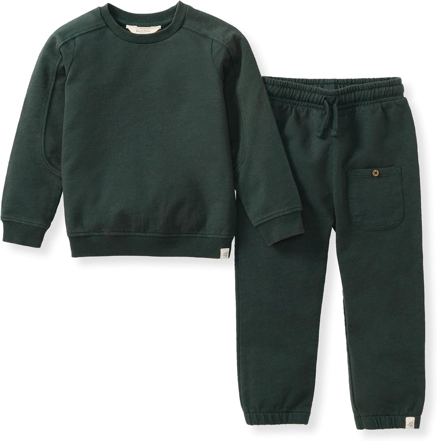Burt's Bees Baby Boys Shirt and Pant Set, Long Sleeve Top & Bottom Outfit Bundle, 100% Organic Cotton