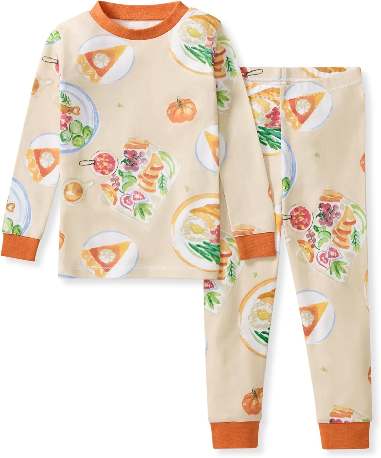 Burt's Bees Baby Pijama de algodón orgánico para niños, conjunto de pijama para niños pequeños, 2 piezas | Soft, cozy, snug fitting pajamas feature stretchy ribbed cuffs and hand painted prints to make bedtime a breeze