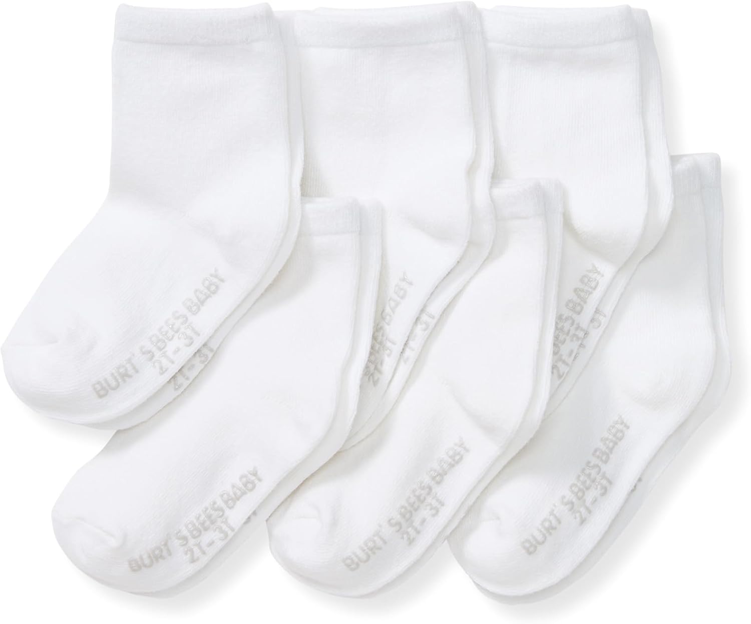 Burt's Bees Baby Calcetines de tobillo para bebés niñas con agarres antideslizantes (paquete de 6) | Soft, stretchy cotton blend ankle socks feature a stay-put ankle rib band and keep socks on feet