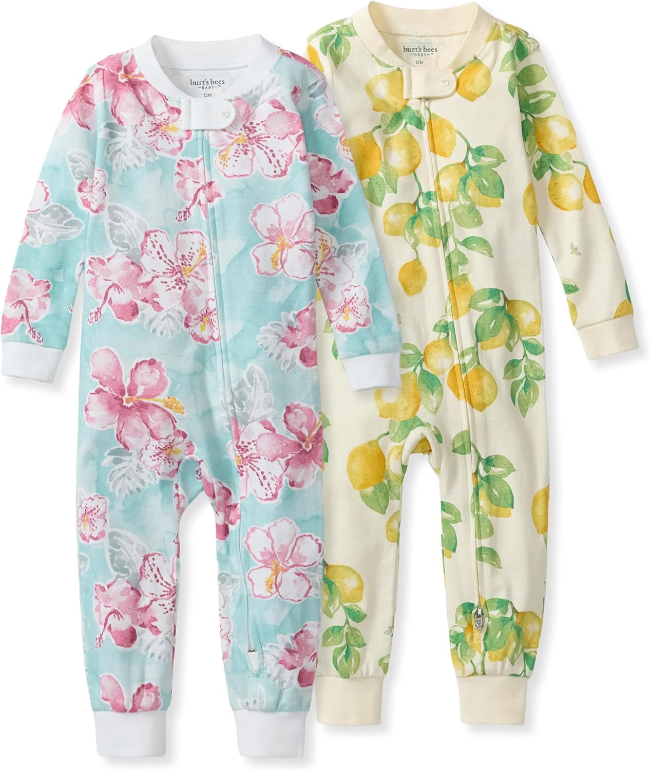 Burt's Bees Baby Unisex Footless Sleeper Pajama, 1-Pc Zip-Up Footie Pajama | Snug-fit organic cotton footless PJs features an easy 2-way zipper for easy nighttime changes