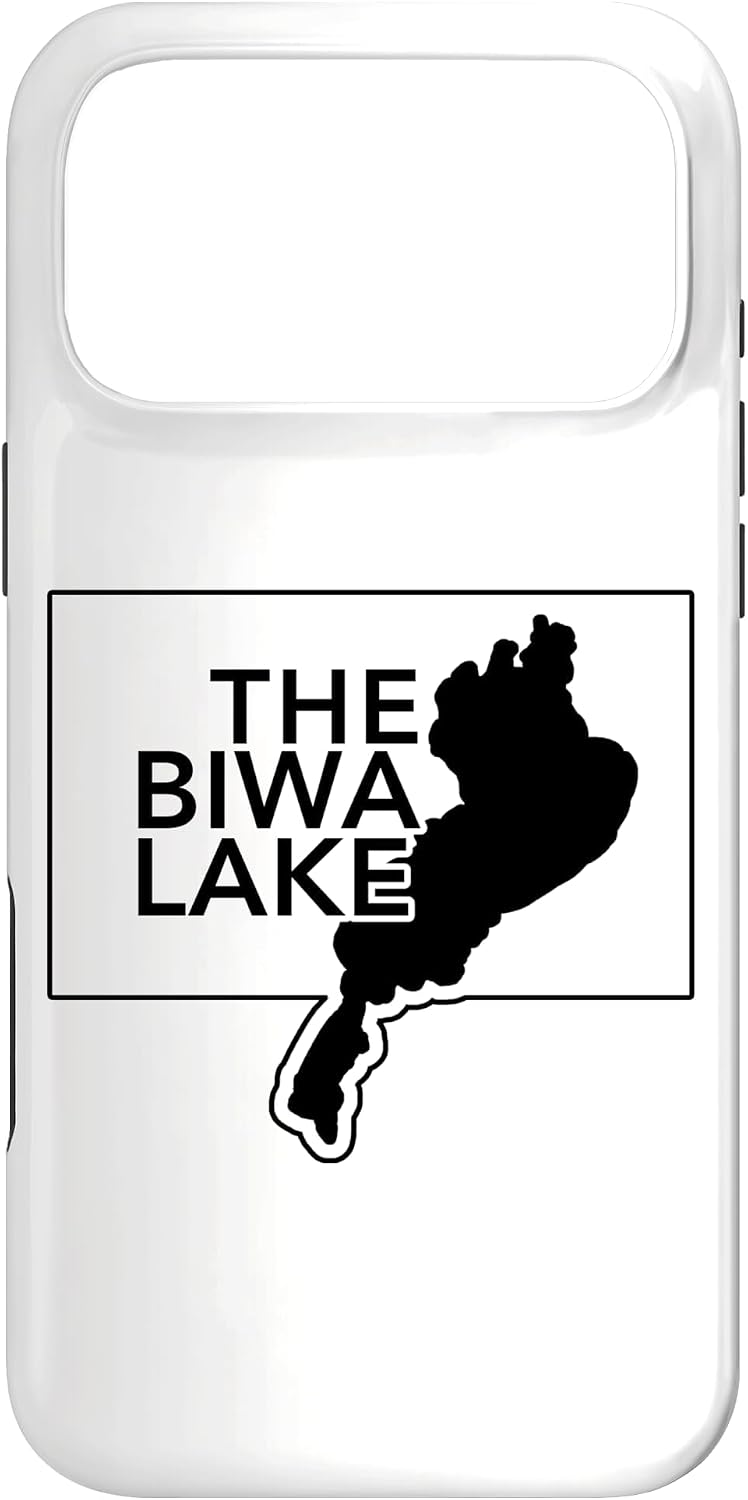THE BIWA LAKE 琵琶湖 滋賀 地図【47都道府県】ジモTティ JIMO-T 地元愛 お土産 プレゼント 面白 スマホケース iPhone 16 Plus 用
