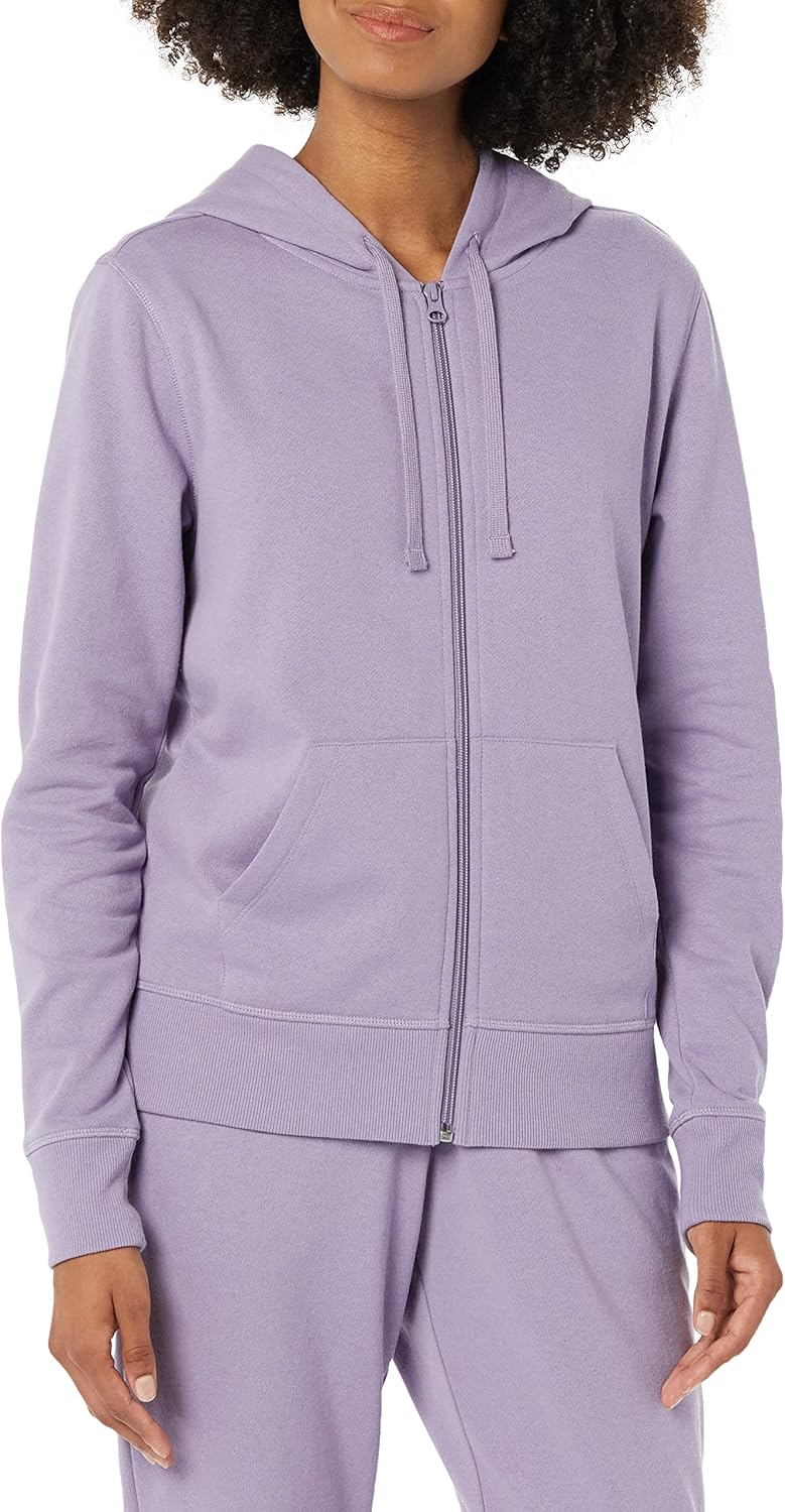 Essentials - Sudadera con capucha de felpa para mujer, con cremallera completa (disponible en tallas extragrandes)
