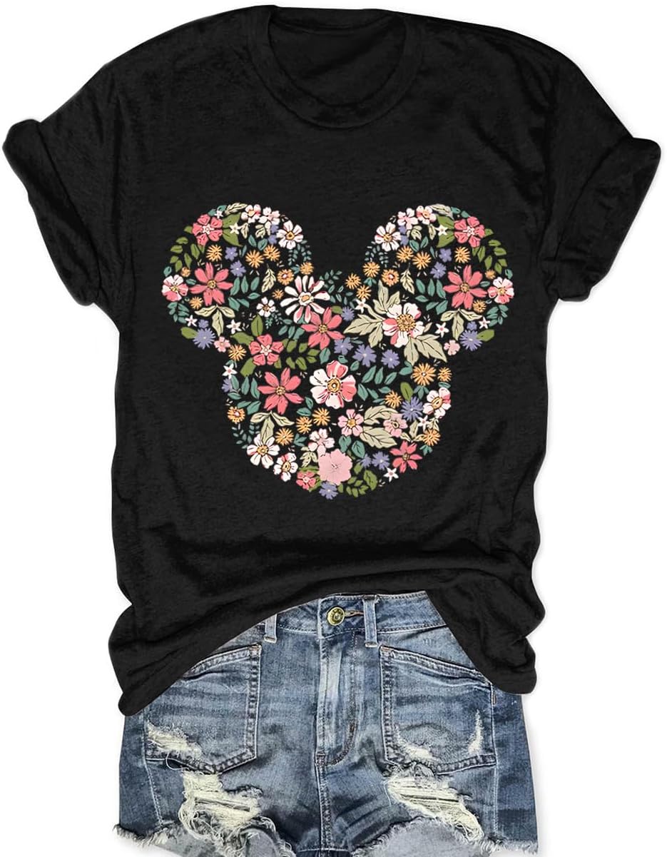 Magic Kingdom Castle - Camisa casual de manga corta para vacaciones, ropa bohemia para mujer, lindas camisetas de verano