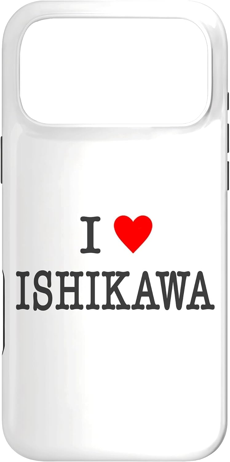 アイラブ・ISHIKAWA 石川（I Love ハート）【47都道府県】ジモT ティ 地元愛 旅行 グッズ お土産 面白 スマホケース iPhone 7 Plus/8 Plus 用