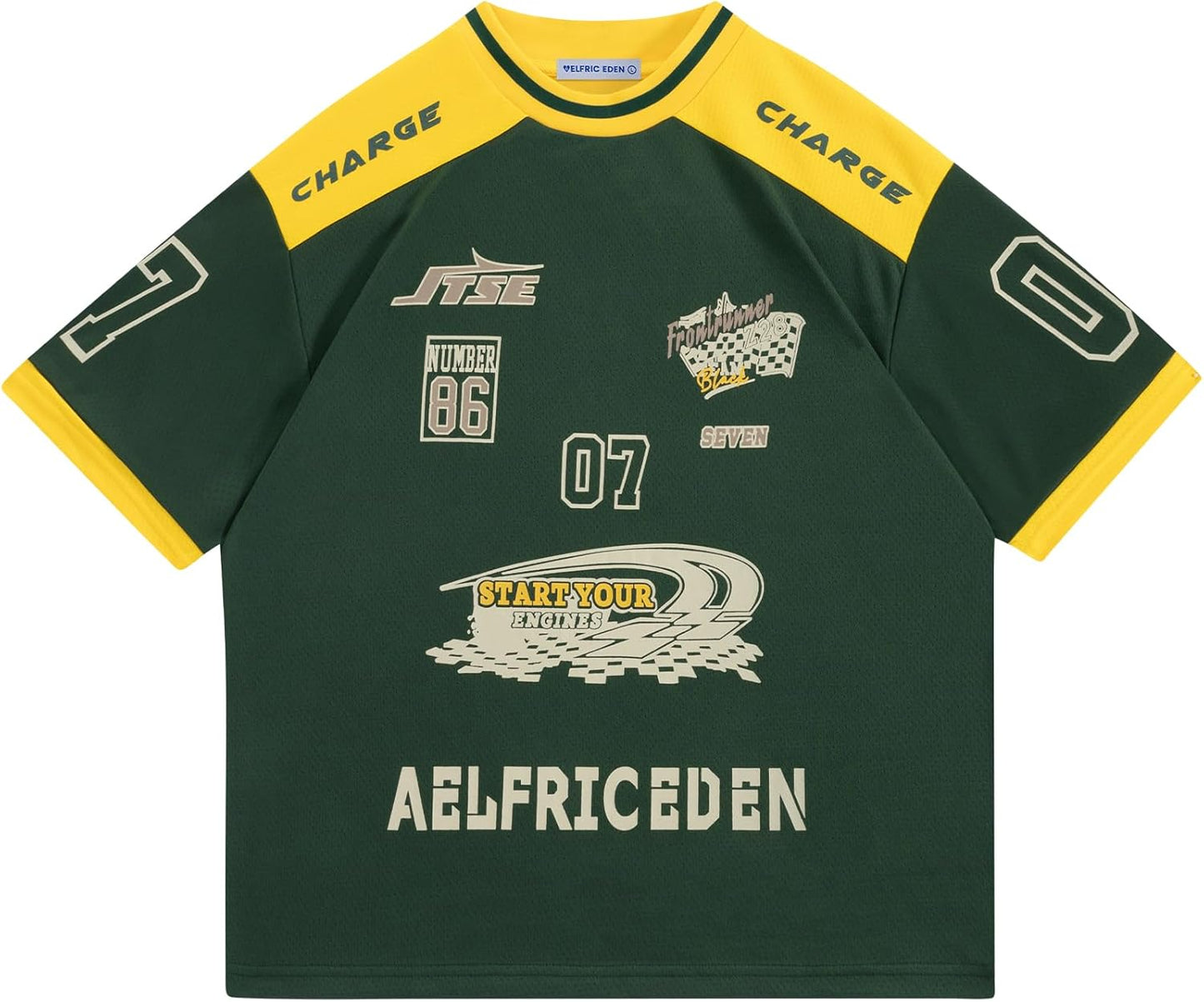 Aelfric Eden - Camisetas vintage de los años 90 de gran tamaño unisex con estampado gráfico, jersey informal, ropa de calle, top de verano
