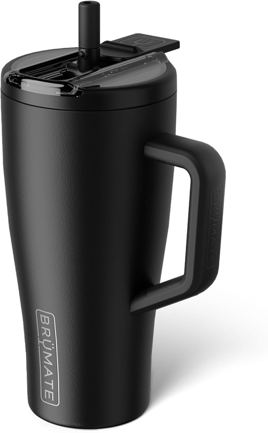 BrüMate Era Flip - Vaso de 40 onzas con tapa con pajilla cubierta 100 % a prueba de fugas, popote higiénico cubierto, botella de agua de acero inoxidable aislada con asa, apto para portavasos, sin BPA (Lilac Dusk)